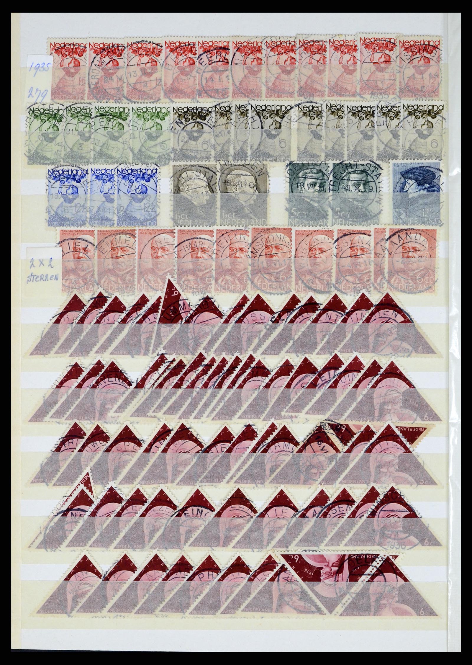 37424 020 - Postzegelverzameling 37424 Nederland kortebalk stempels.