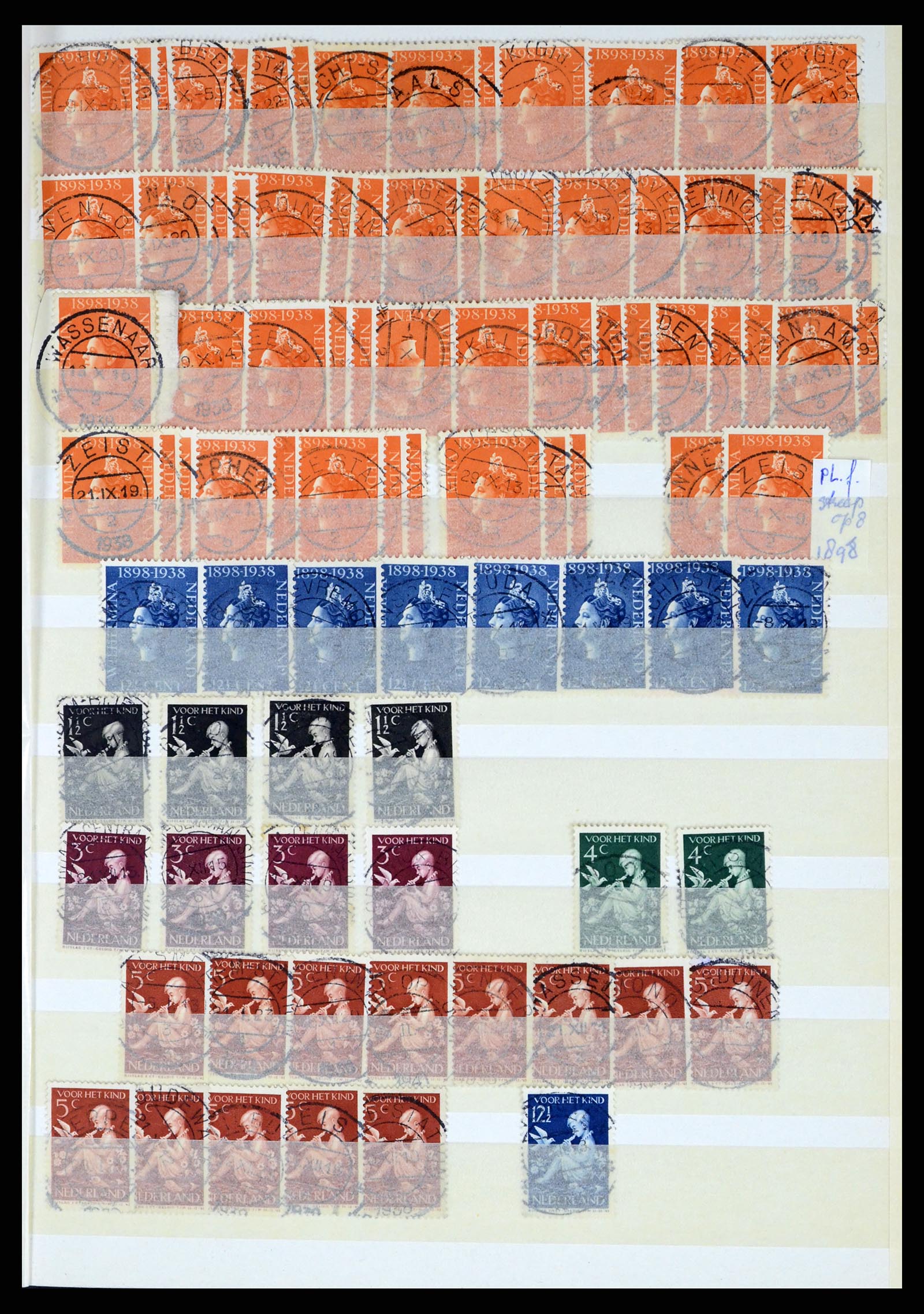 37424 025 - Postzegelverzameling 37424 Nederland kortebalk stempels.