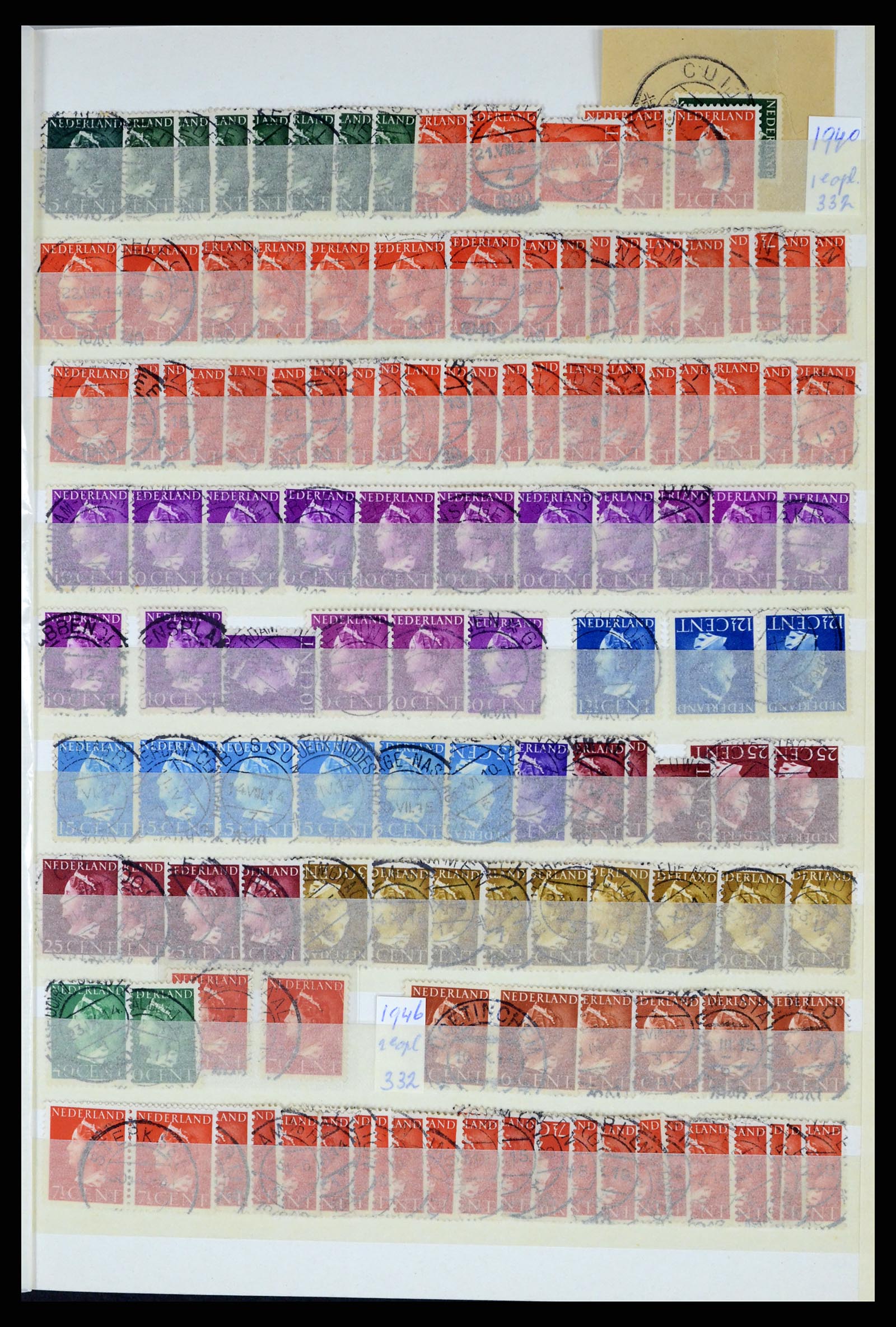 37424 027 - Postzegelverzameling 37424 Nederland kortebalk stempels.
