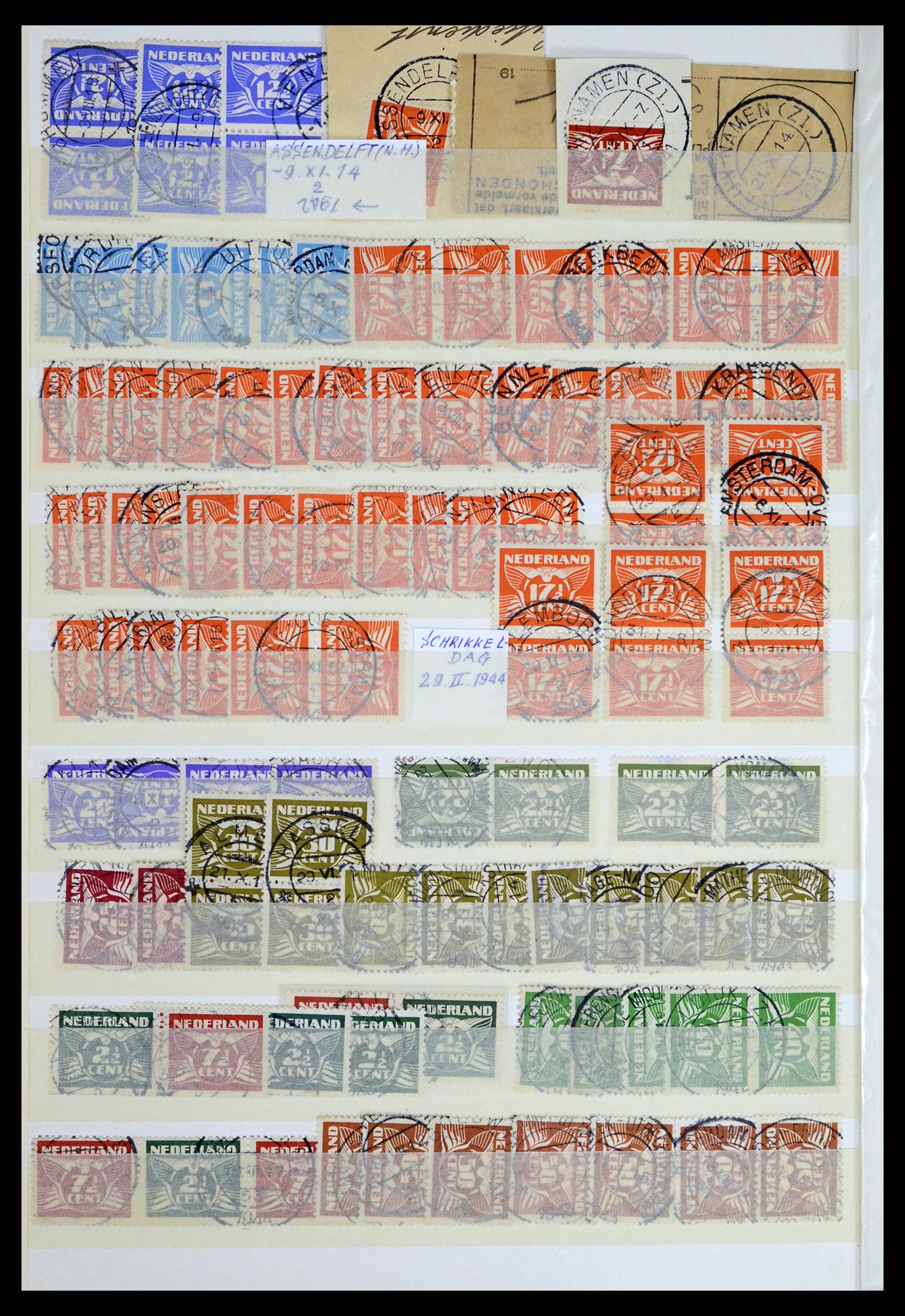 37424 032 - Postzegelverzameling 37424 Nederland kortebalk stempels.