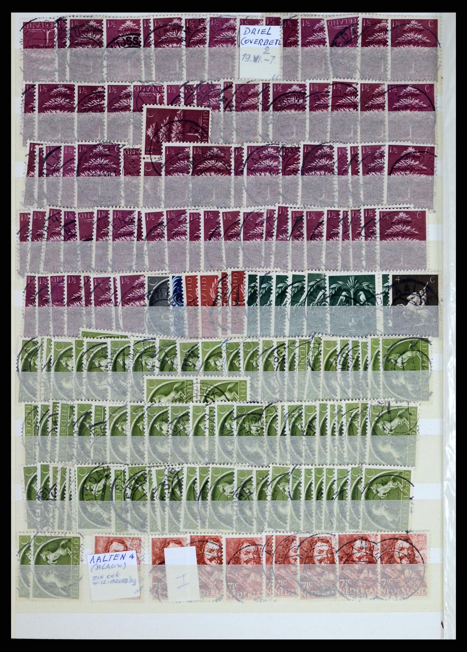 37424 034 - Postzegelverzameling 37424 Nederland kortebalk stempels.
