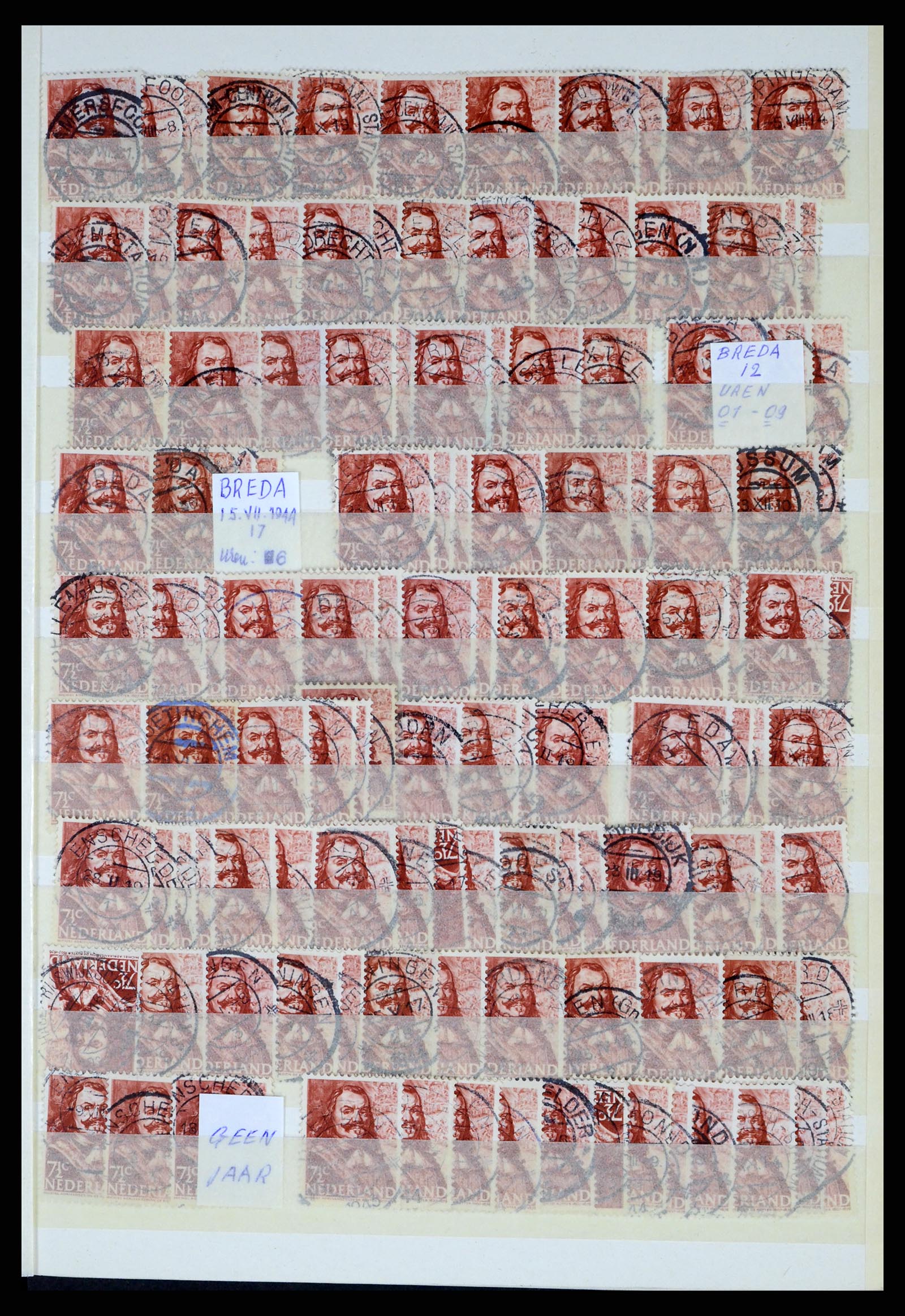 37424 035 - Postzegelverzameling 37424 Nederland kortebalk stempels.
