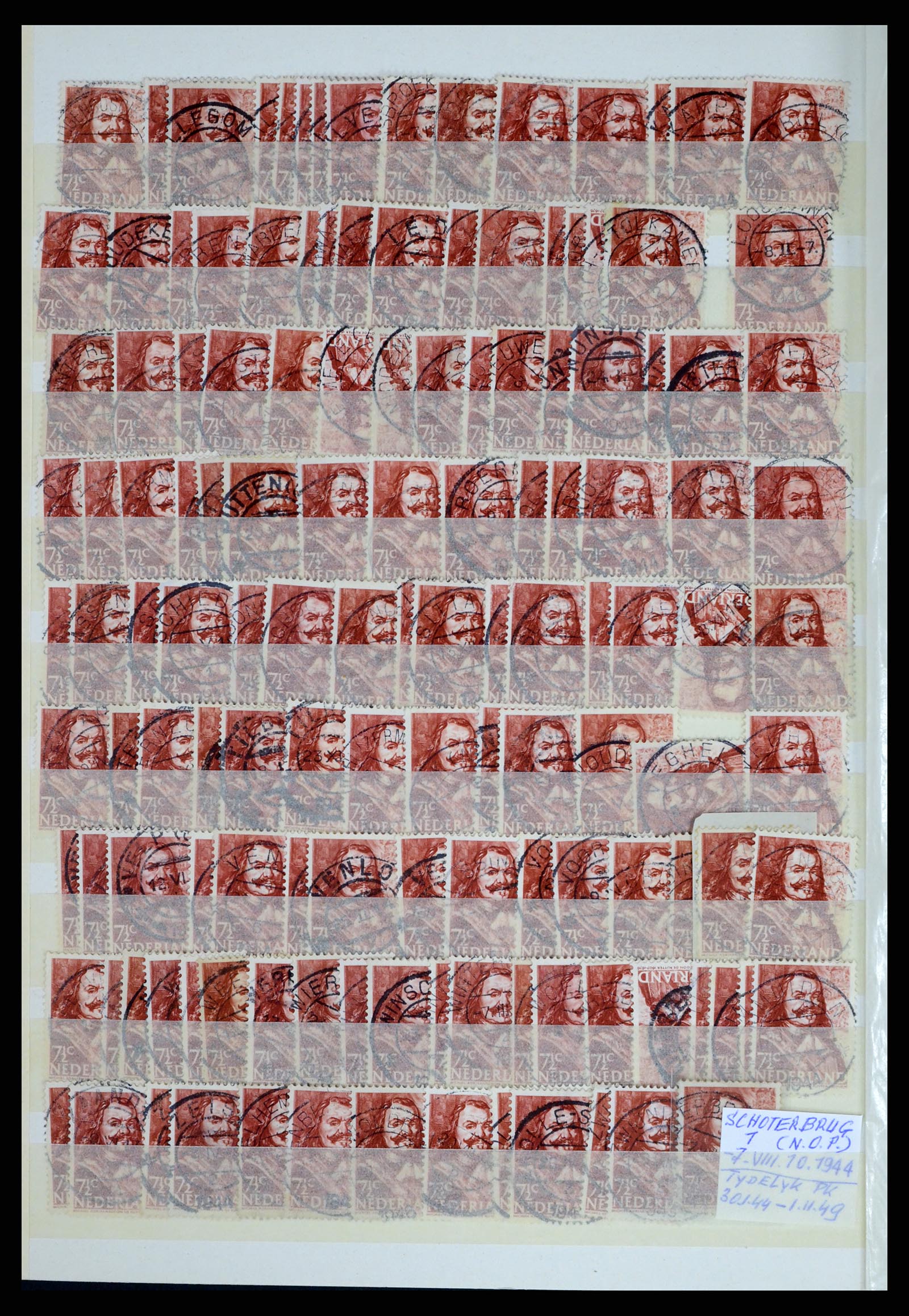 37424 036 - Postzegelverzameling 37424 Nederland kortebalk stempels.