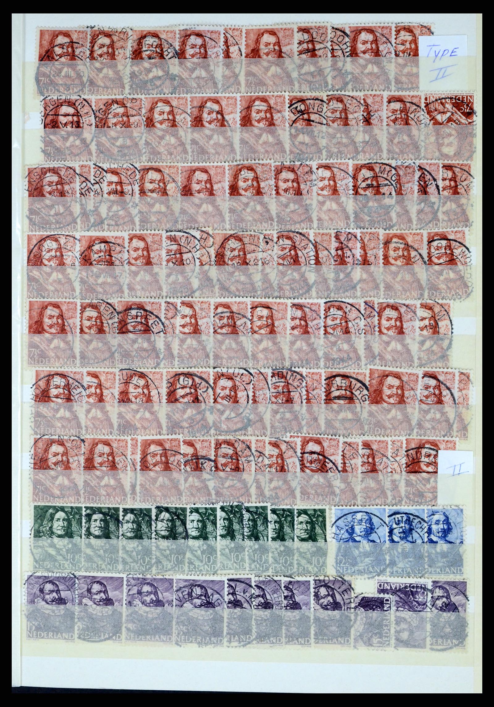 37424 037 - Postzegelverzameling 37424 Nederland kortebalk stempels.