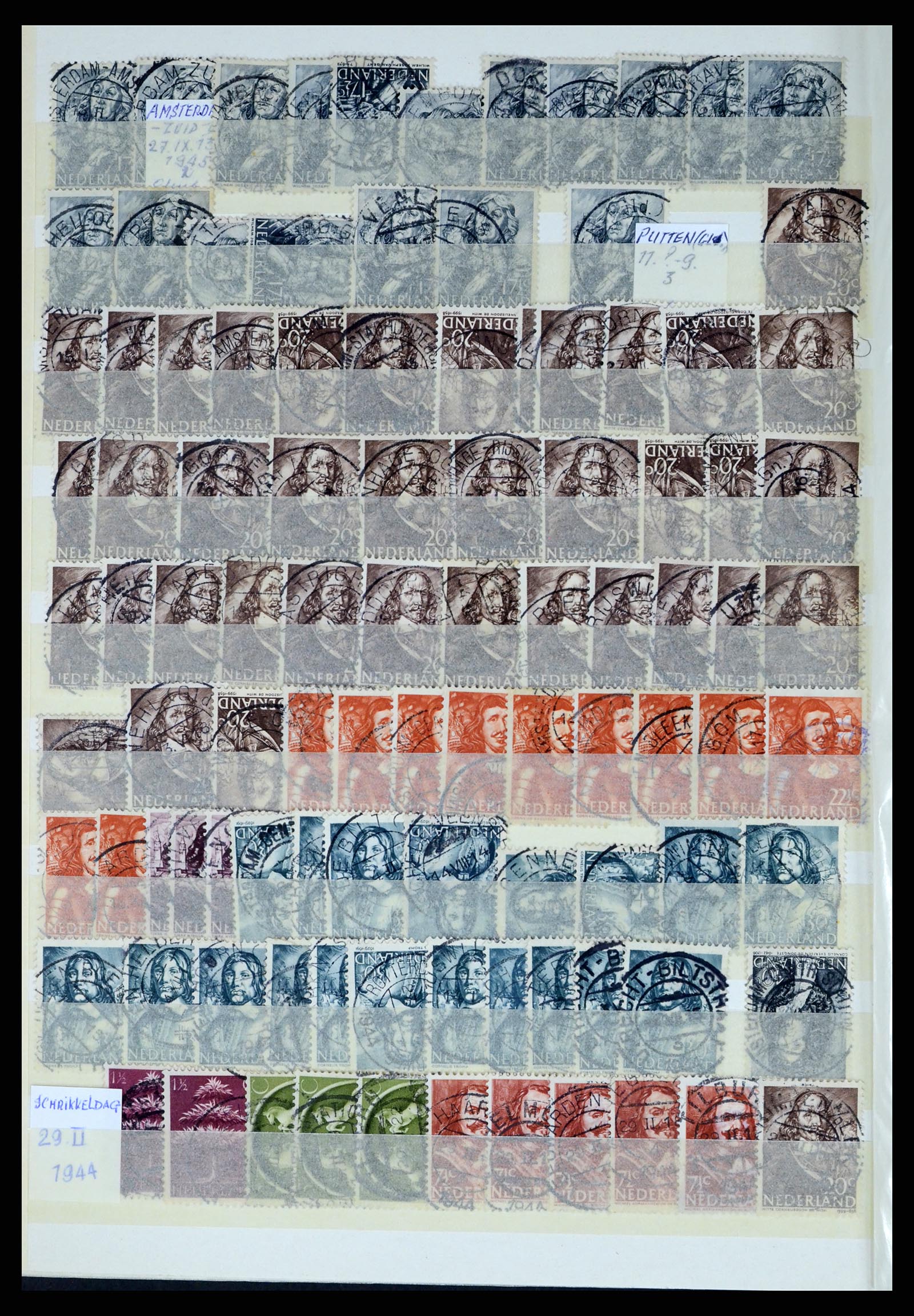 37424 038 - Postzegelverzameling 37424 Nederland kortebalk stempels.