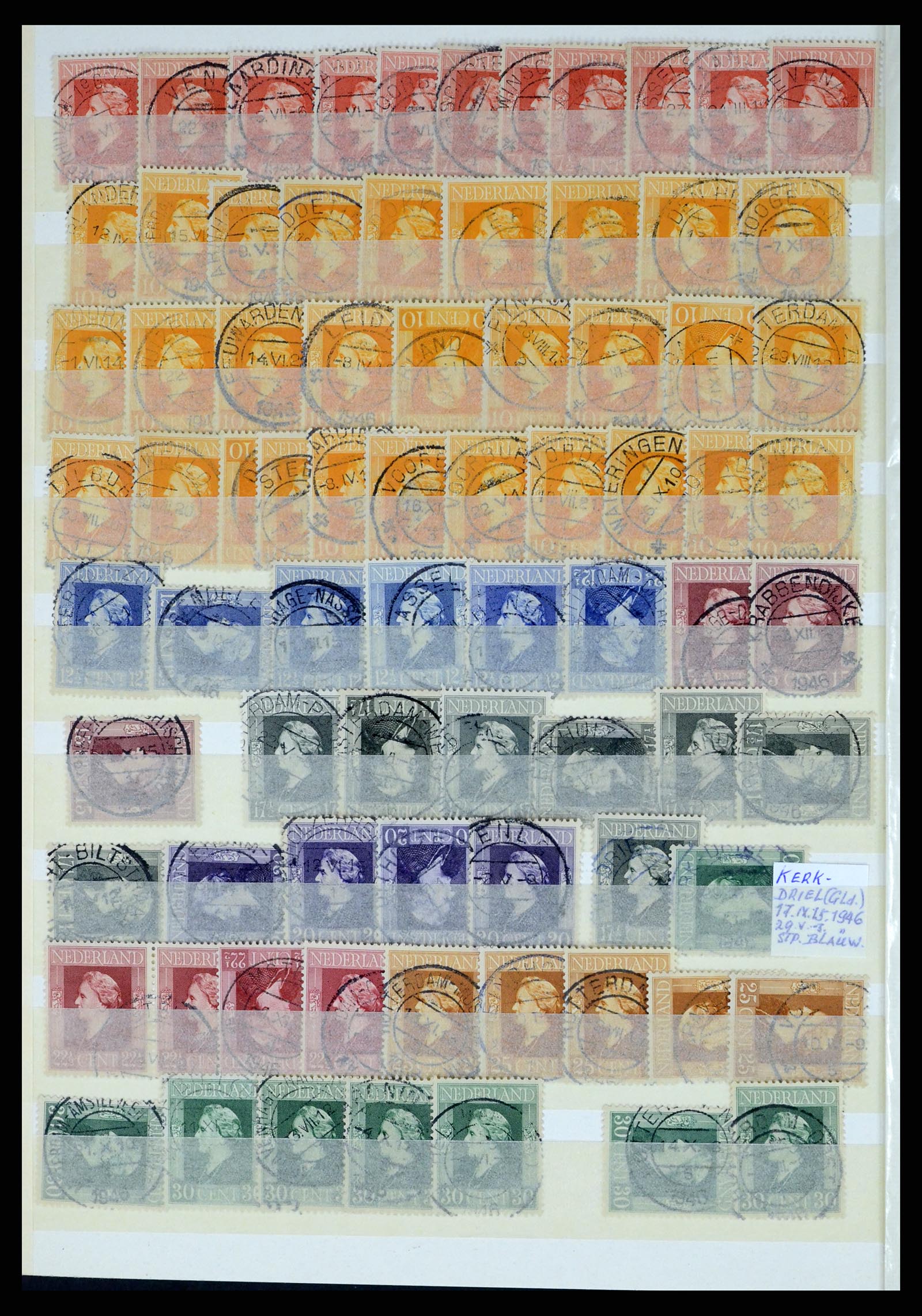 37424 040 - Postzegelverzameling 37424 Nederland kortebalk stempels.