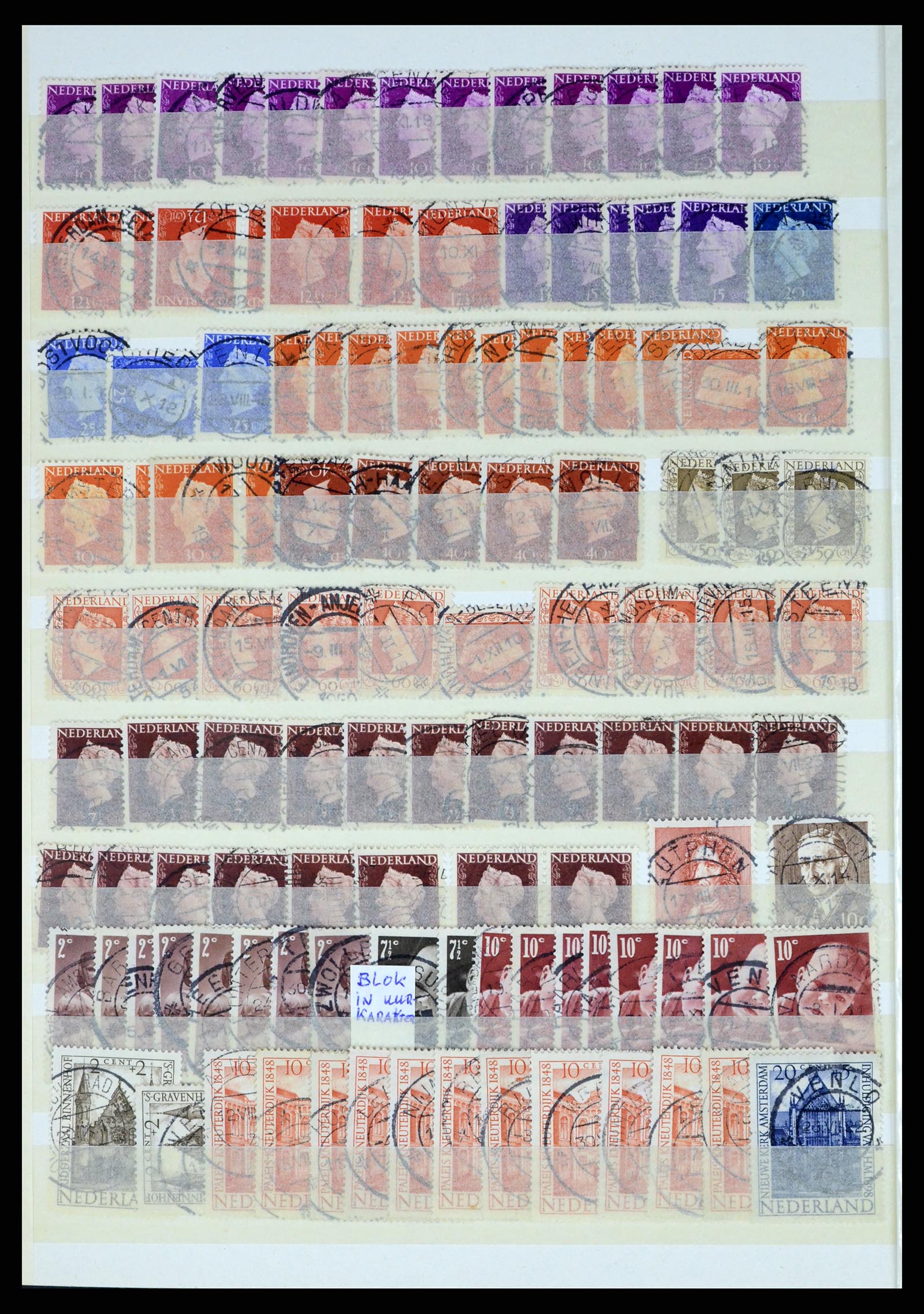 37424 044 - Postzegelverzameling 37424 Nederland kortebalk stempels.