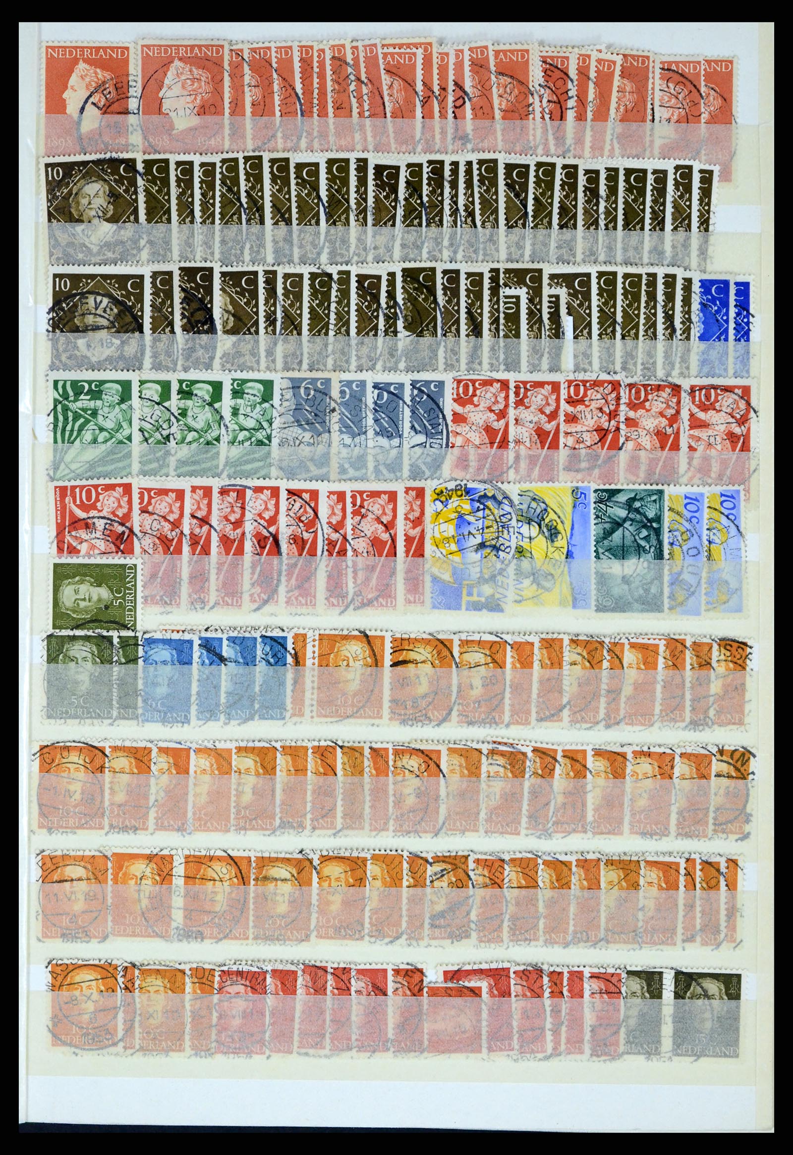 37424 045 - Postzegelverzameling 37424 Nederland kortebalk stempels.