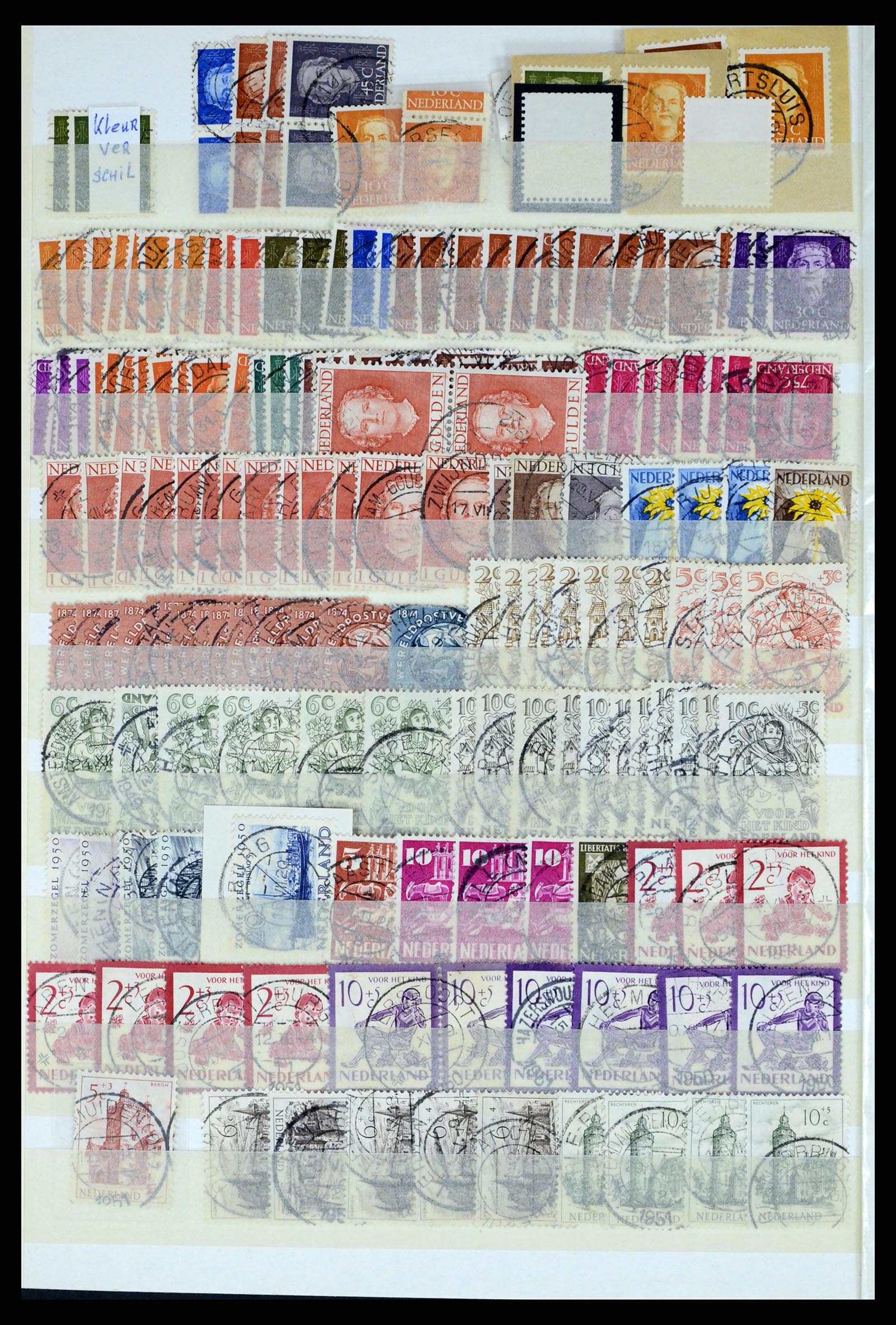 37424 046 - Postzegelverzameling 37424 Nederland kortebalk stempels.