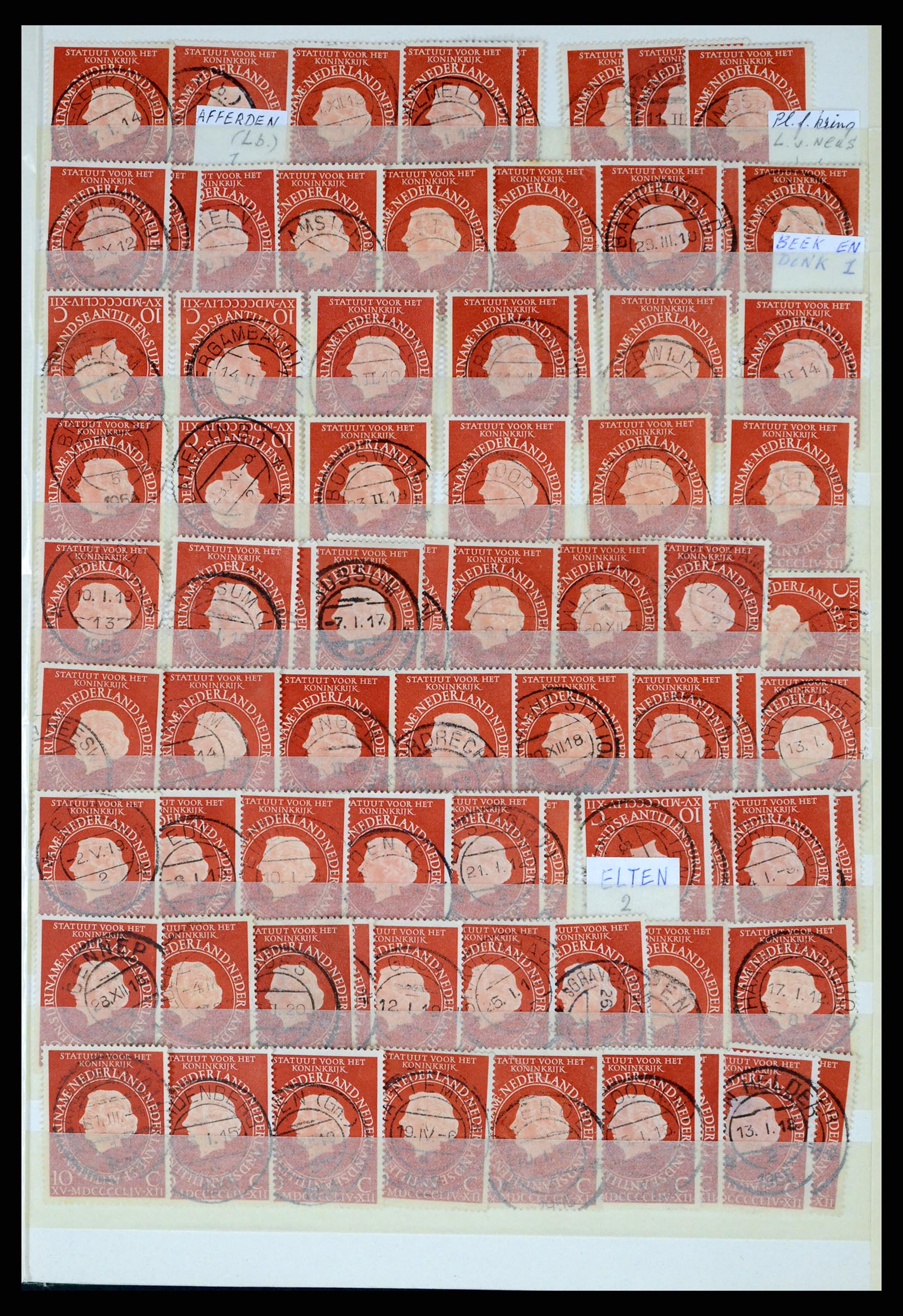 37424 049 - Postzegelverzameling 37424 Nederland kortebalk stempels.