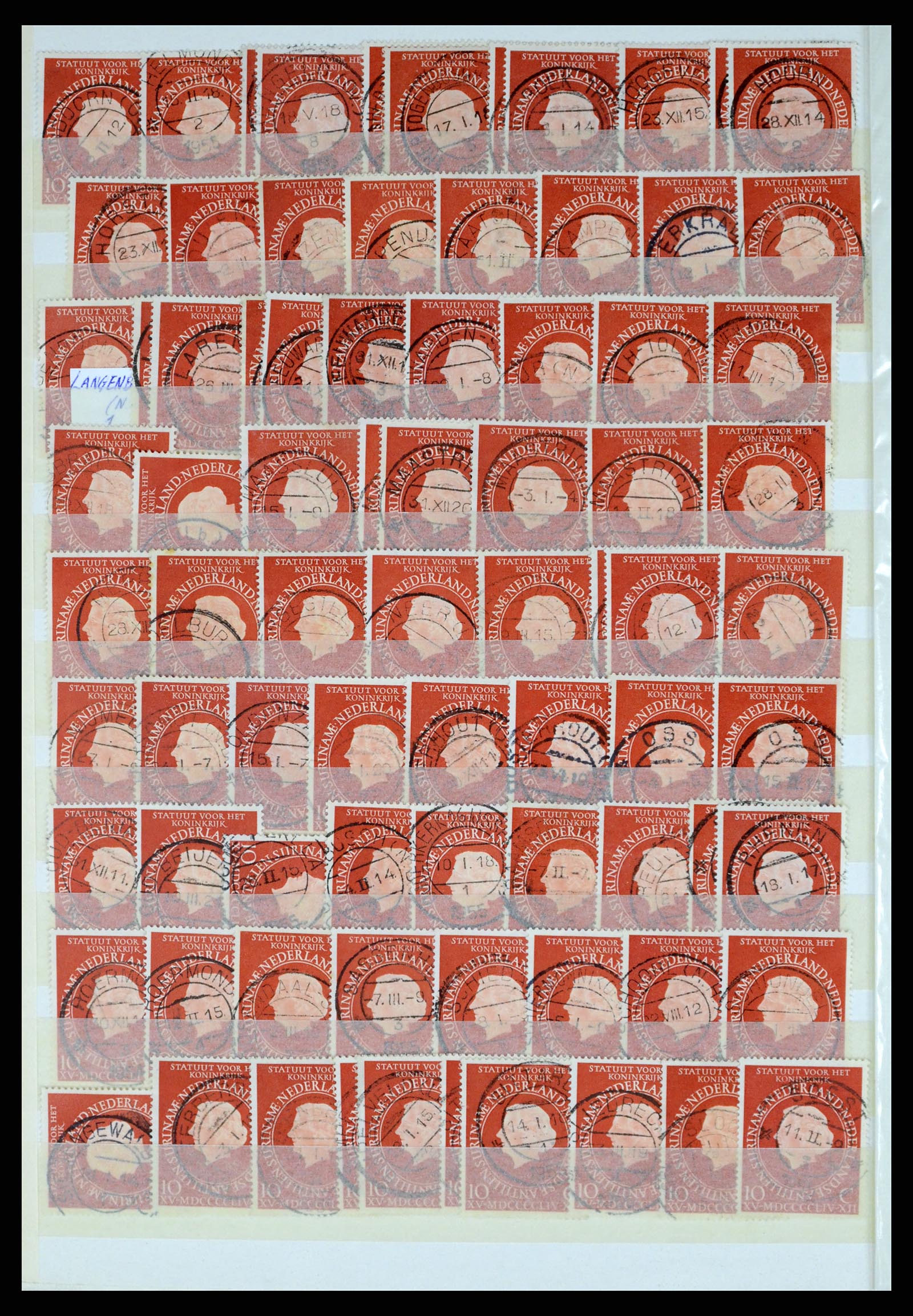 37424 050 - Postzegelverzameling 37424 Nederland kortebalk stempels.
