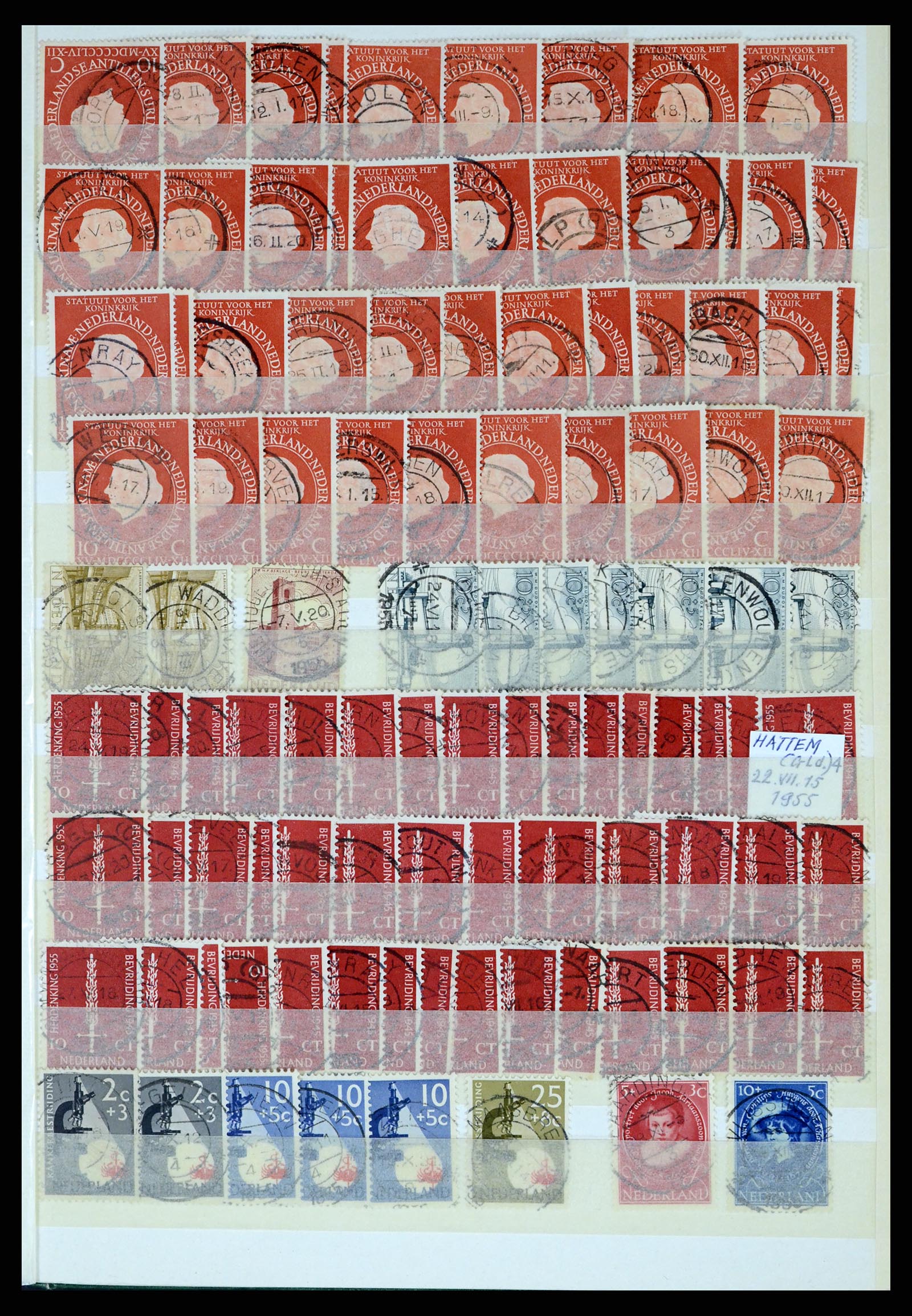 37424 051 - Postzegelverzameling 37424 Nederland kortebalk stempels.