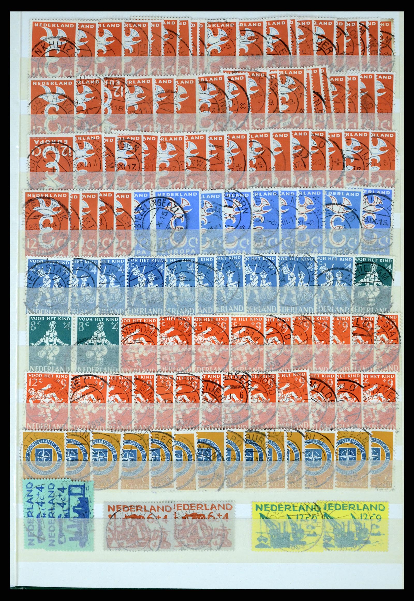 37424 053 - Postzegelverzameling 37424 Nederland kortebalk stempels.