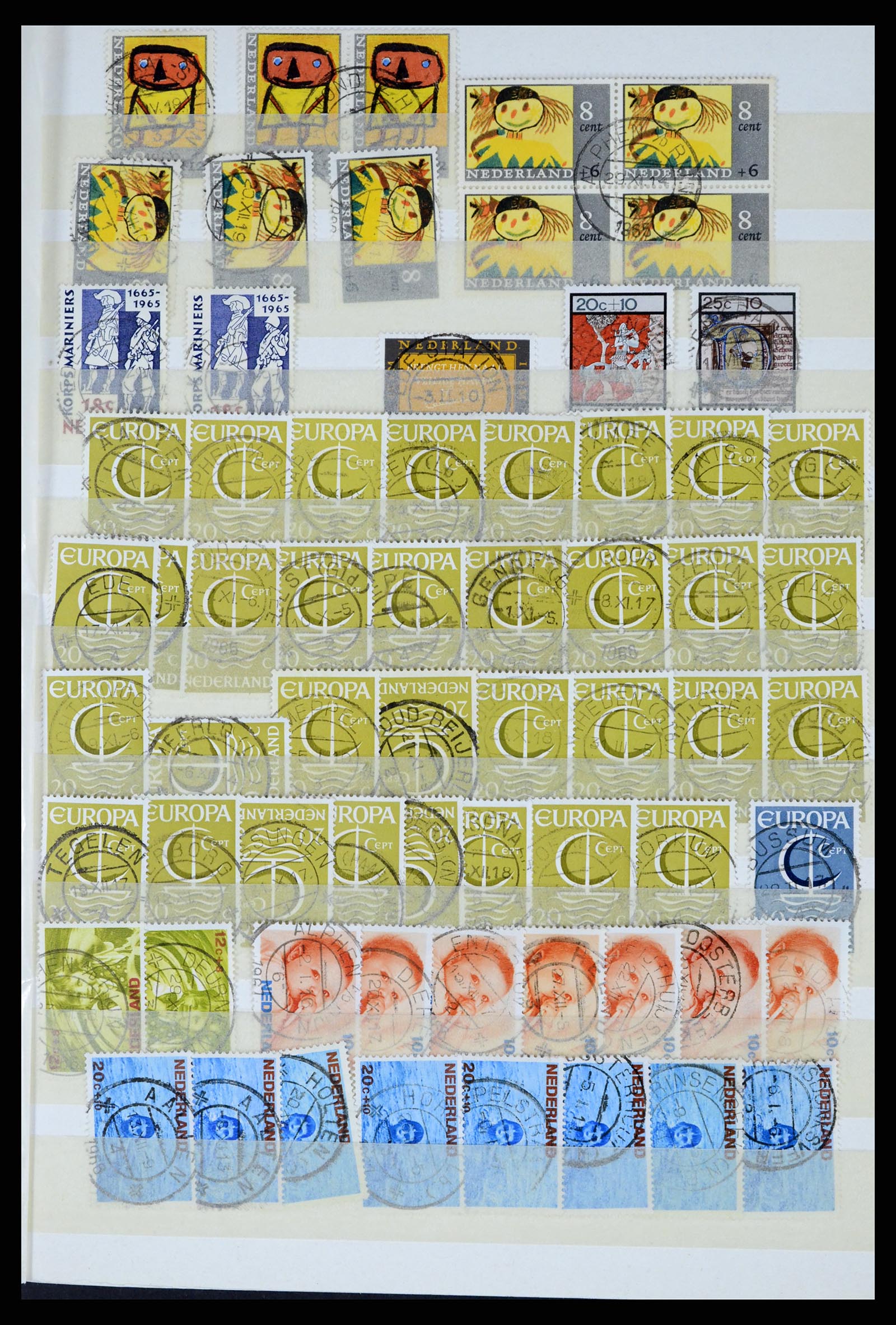 37424 059 - Postzegelverzameling 37424 Nederland kortebalk stempels.