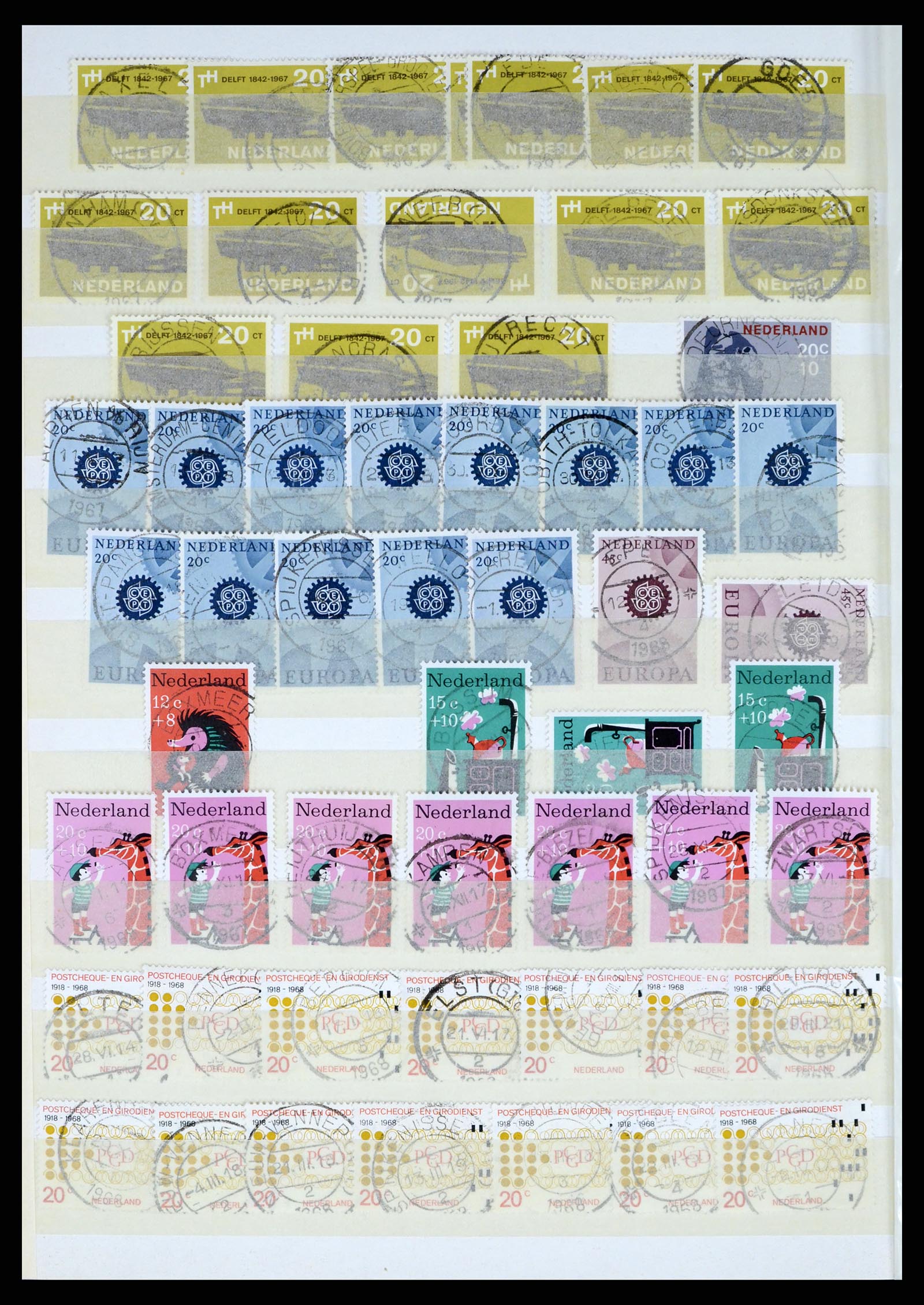 37424 060 - Postzegelverzameling 37424 Nederland kortebalk stempels.