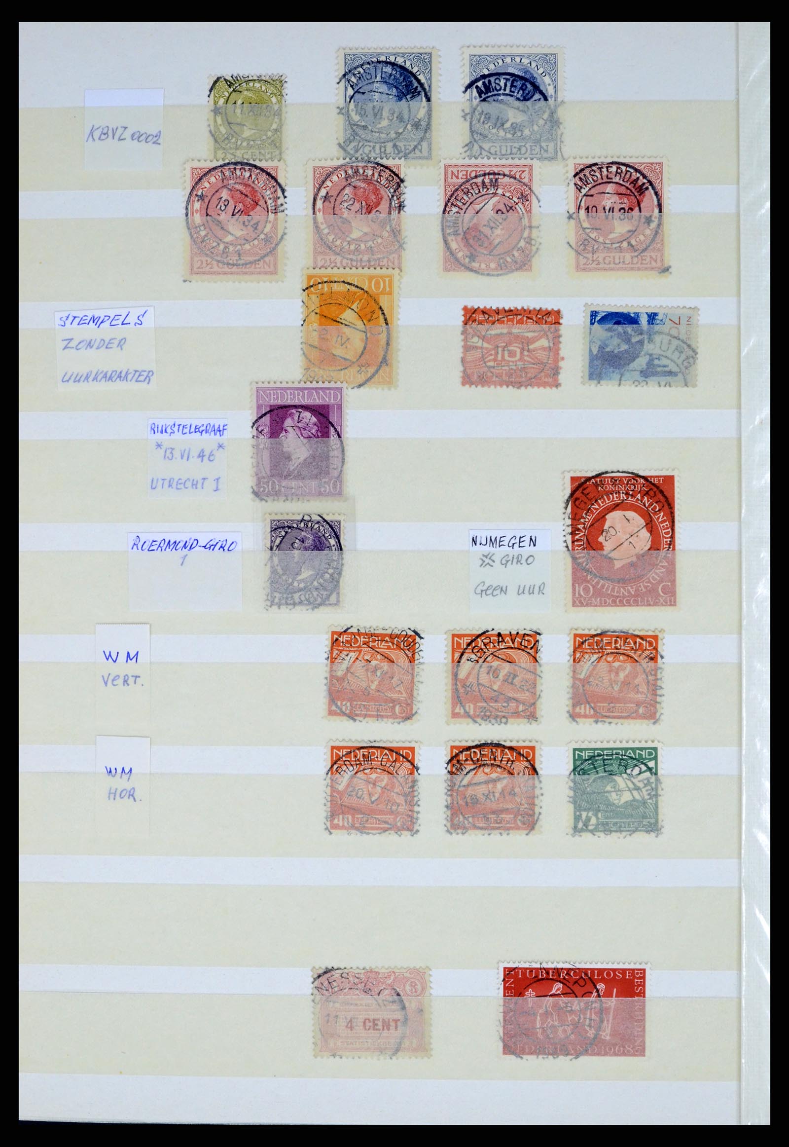37424 062 - Stamp collection 37424 Netherlands shortbar cancels.