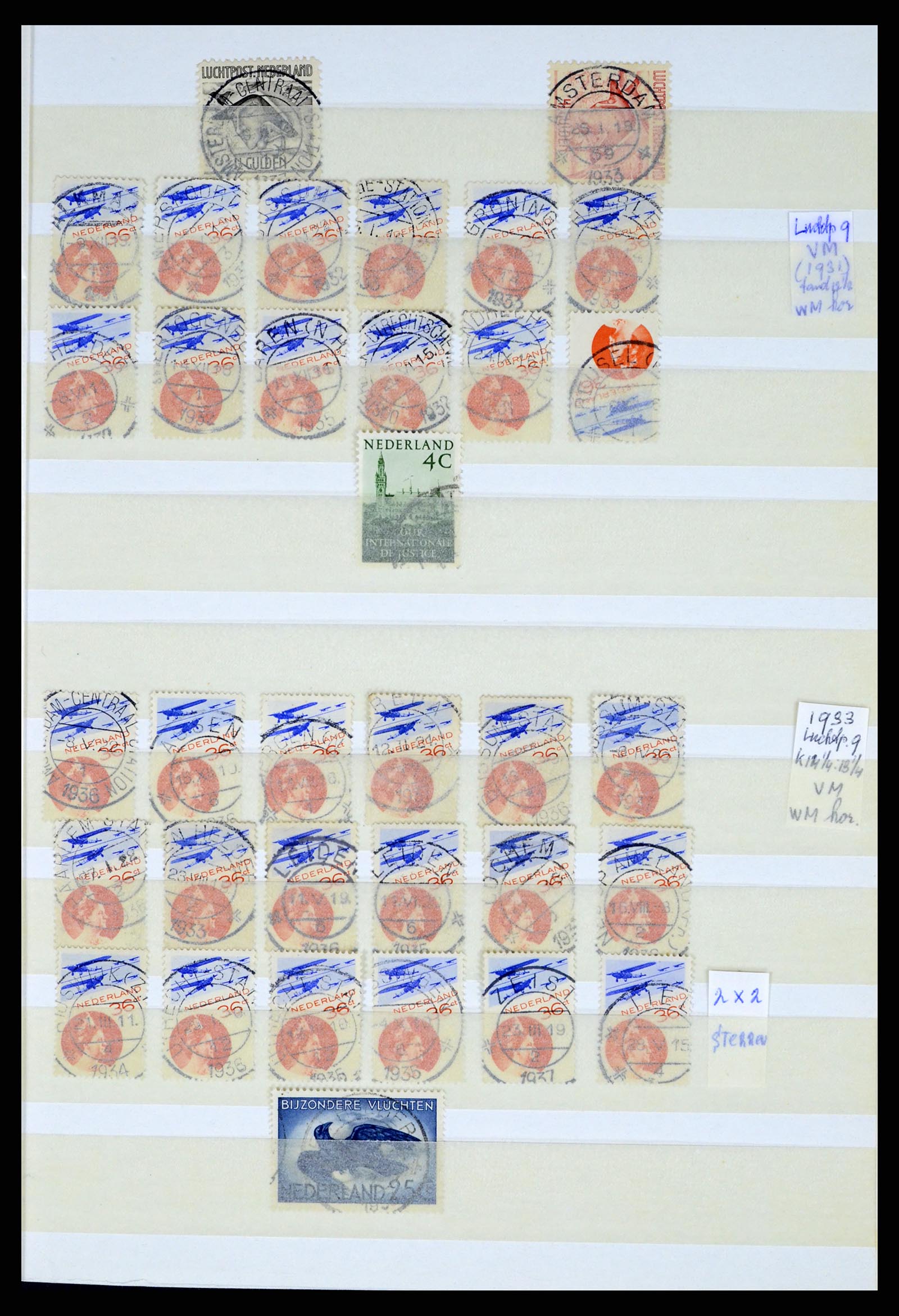 37424 063 - Postzegelverzameling 37424 Nederland kortebalk stempels.