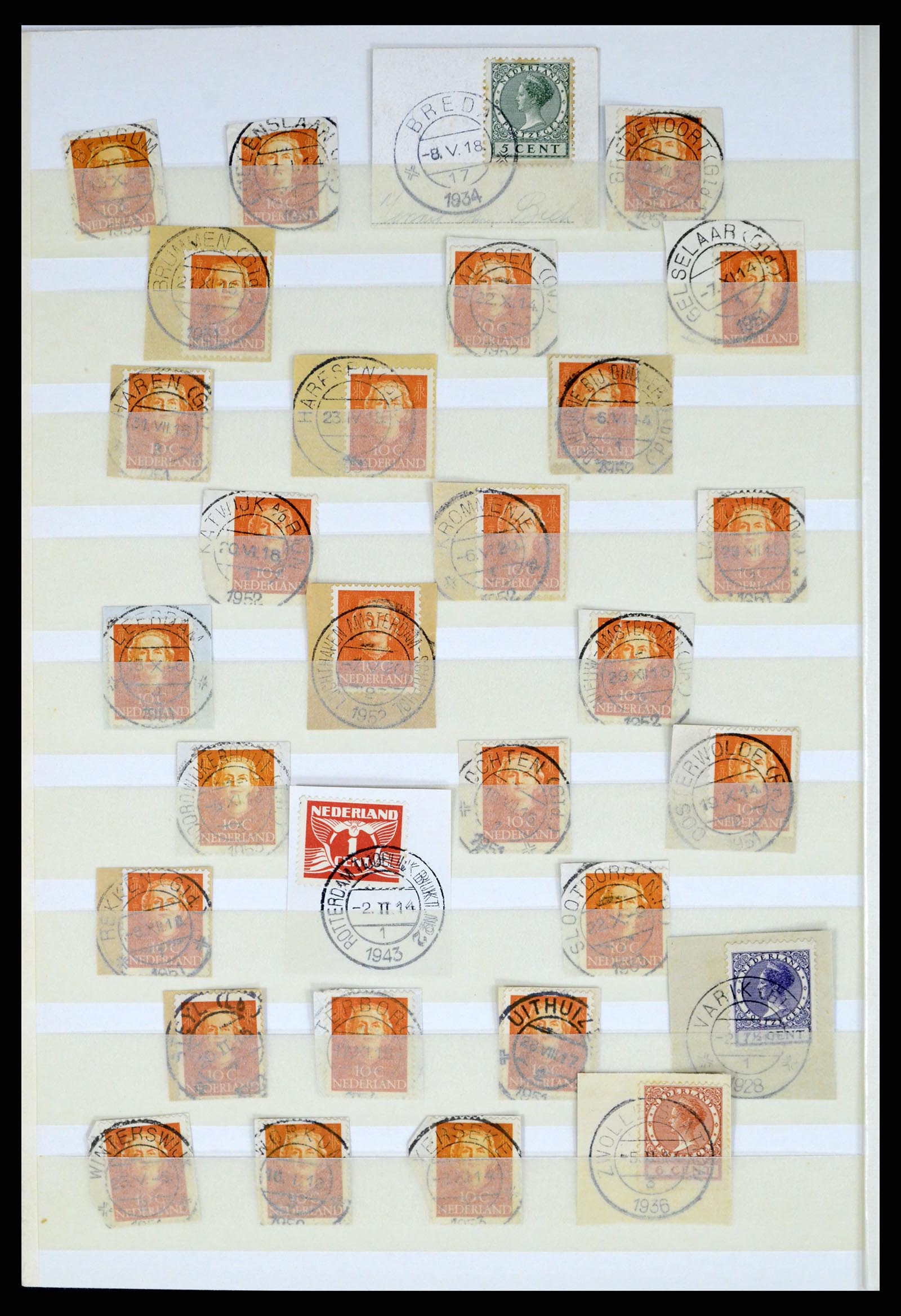 37424 064 - Stamp collection 37424 Netherlands shortbar cancels.