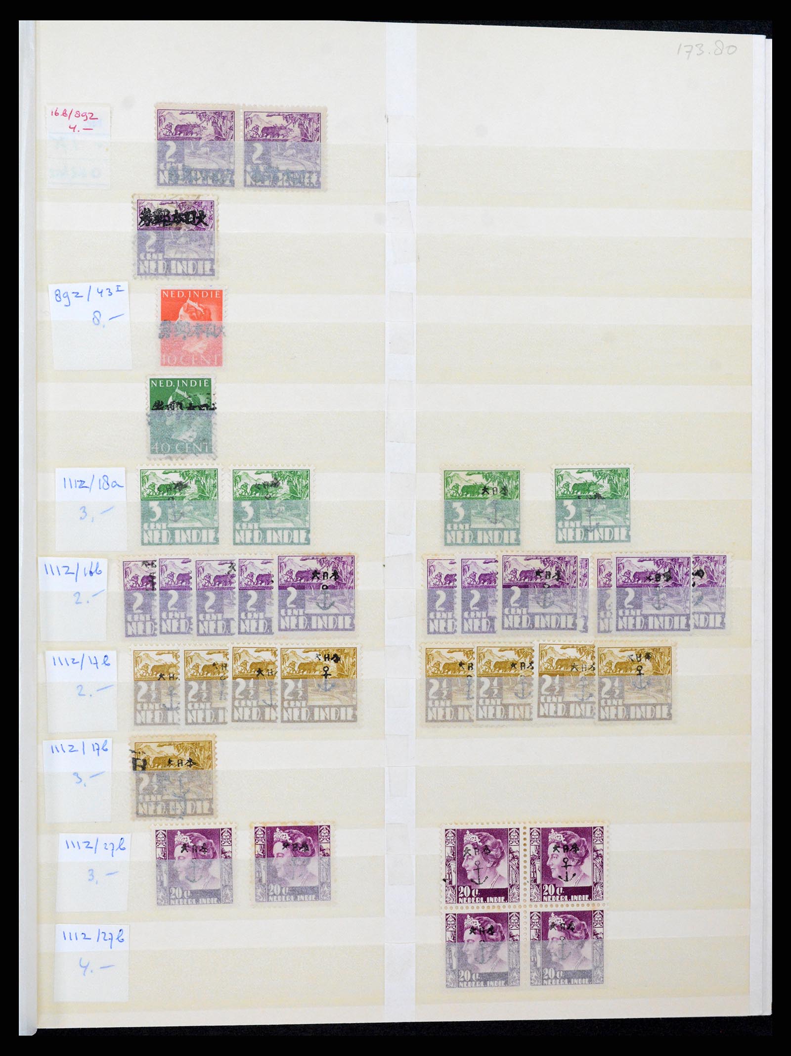 37429 015 - Stamp collection 37429 Japanese occupation Dutch East Indies 1942-1945.
