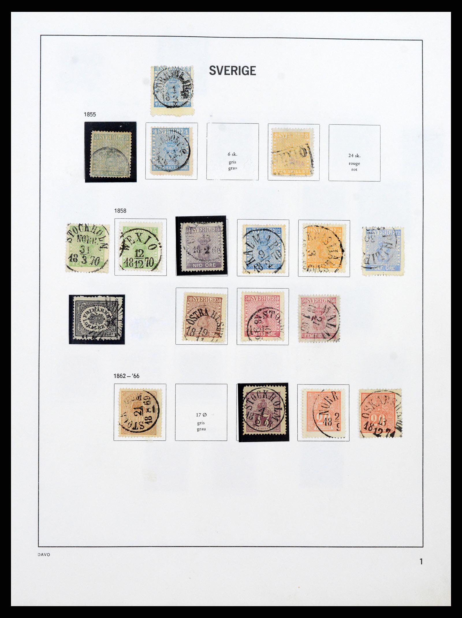 37431 001 - Postzegelverzameling 37431 Zweden 1855-1978.