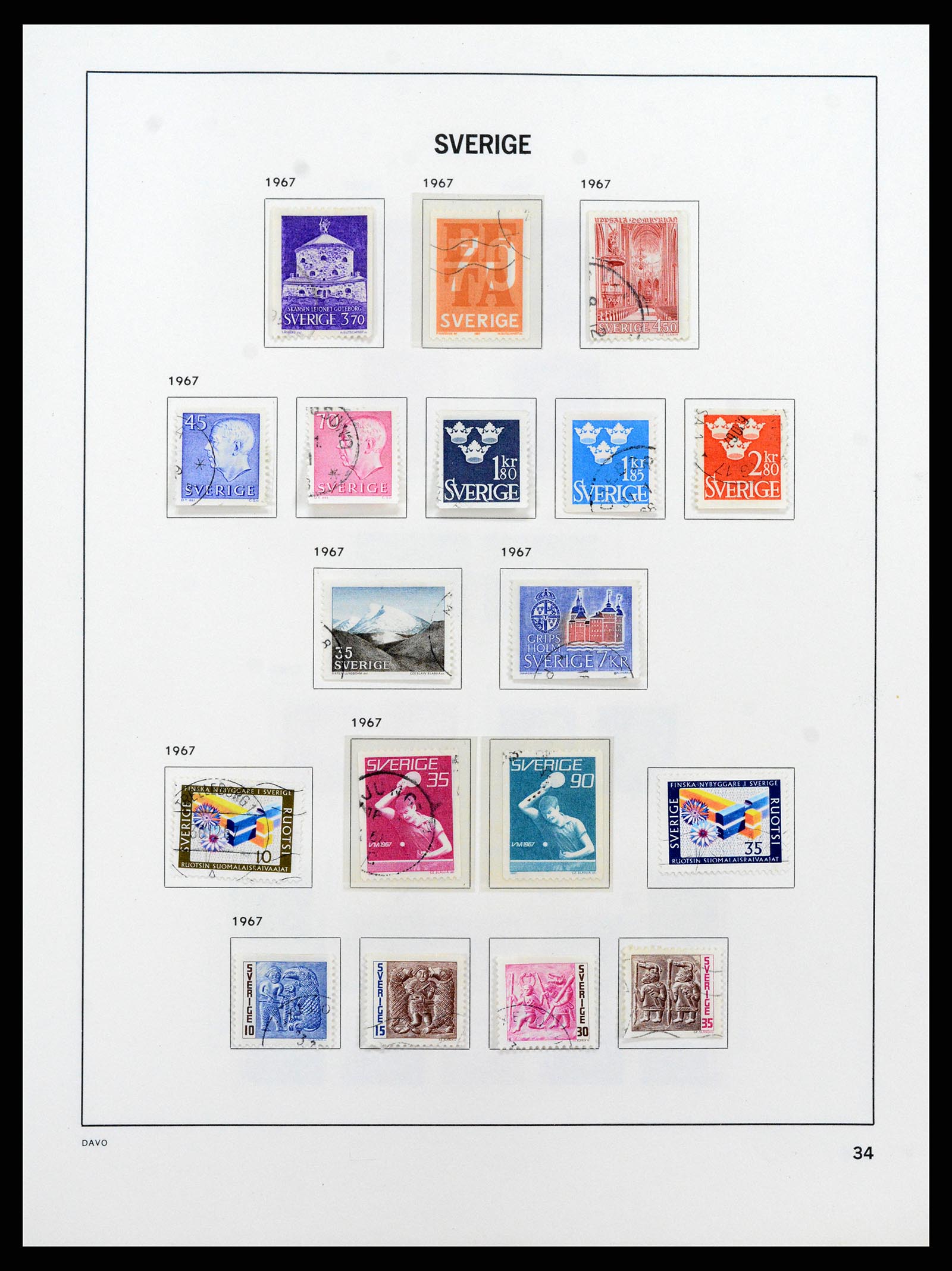37431 053 - Postzegelverzameling 37431 Zweden 1855-1978.