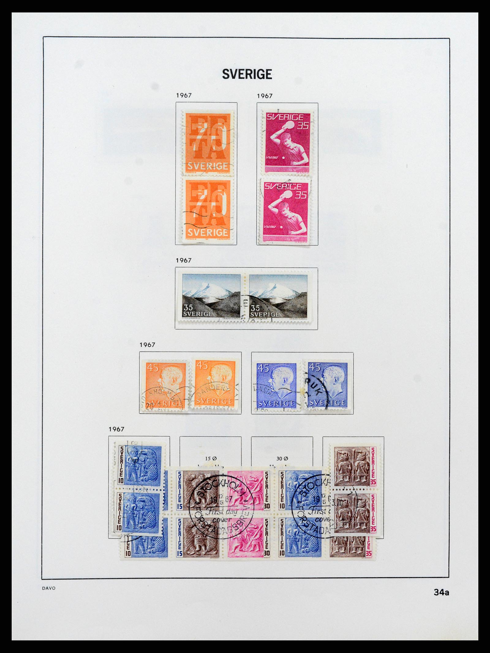 37431 054 - Postzegelverzameling 37431 Zweden 1855-1978.