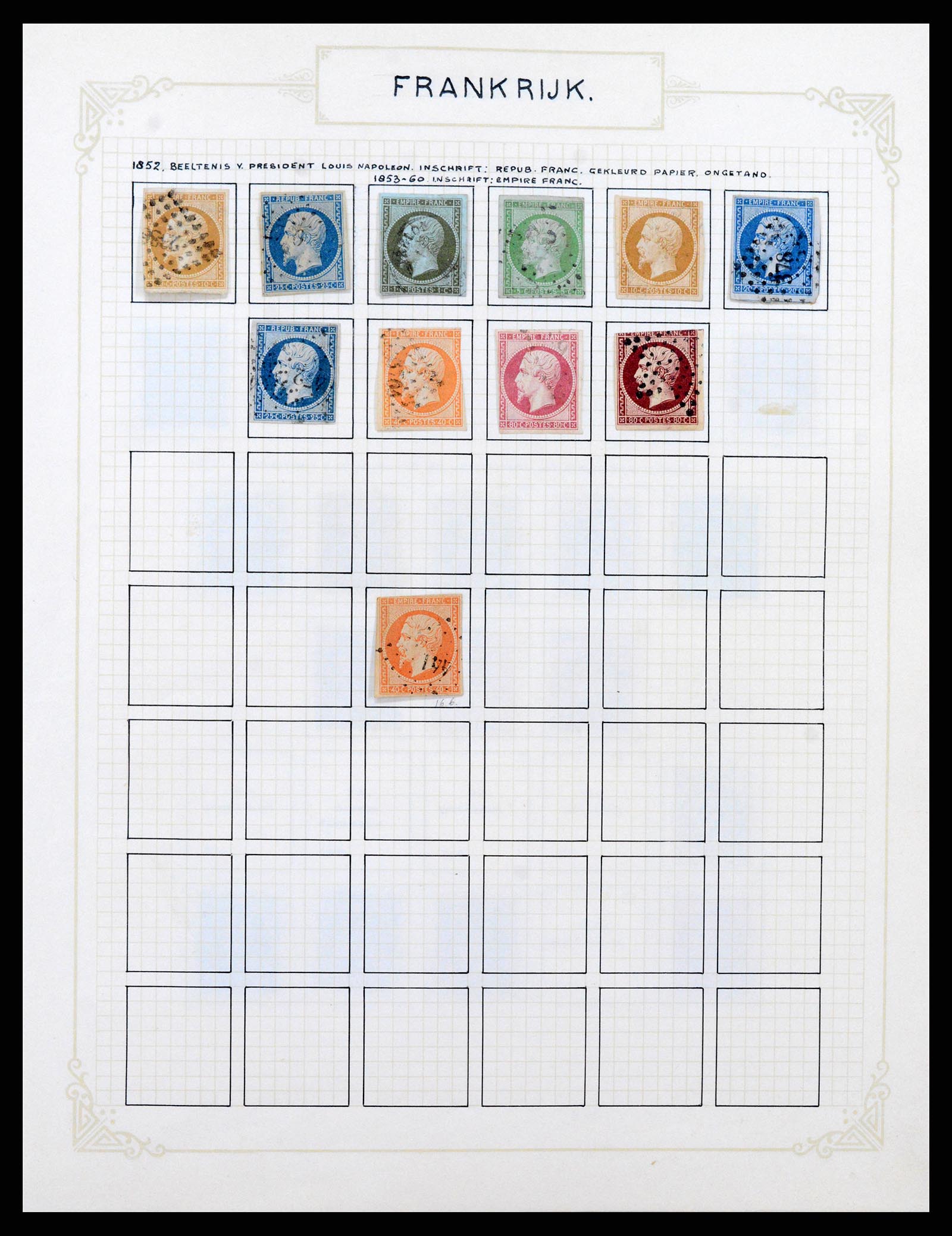 37433 002 - Postzegelverzameling 37433 Frankrijk 1849-1957.