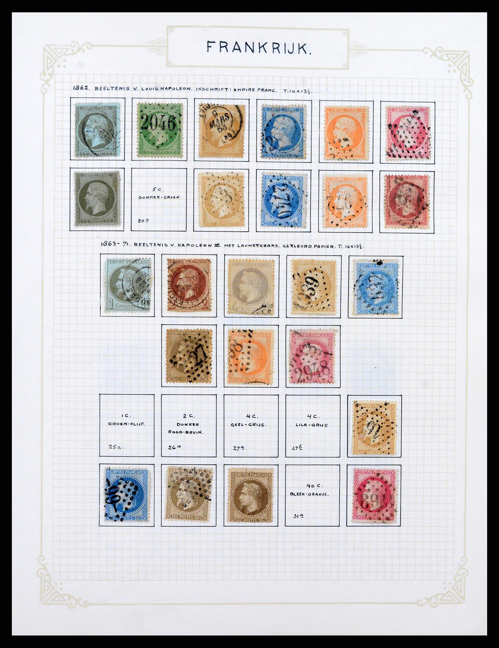 37433 003 - Postzegelverzameling 37433 Frankrijk 1849-1957.