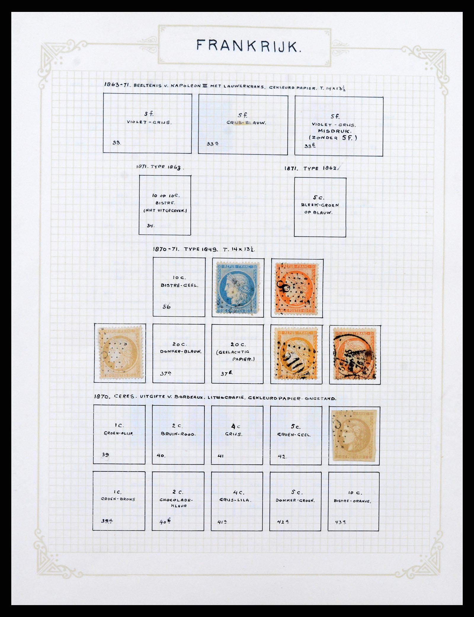 37433 004 - Postzegelverzameling 37433 Frankrijk 1849-1957.