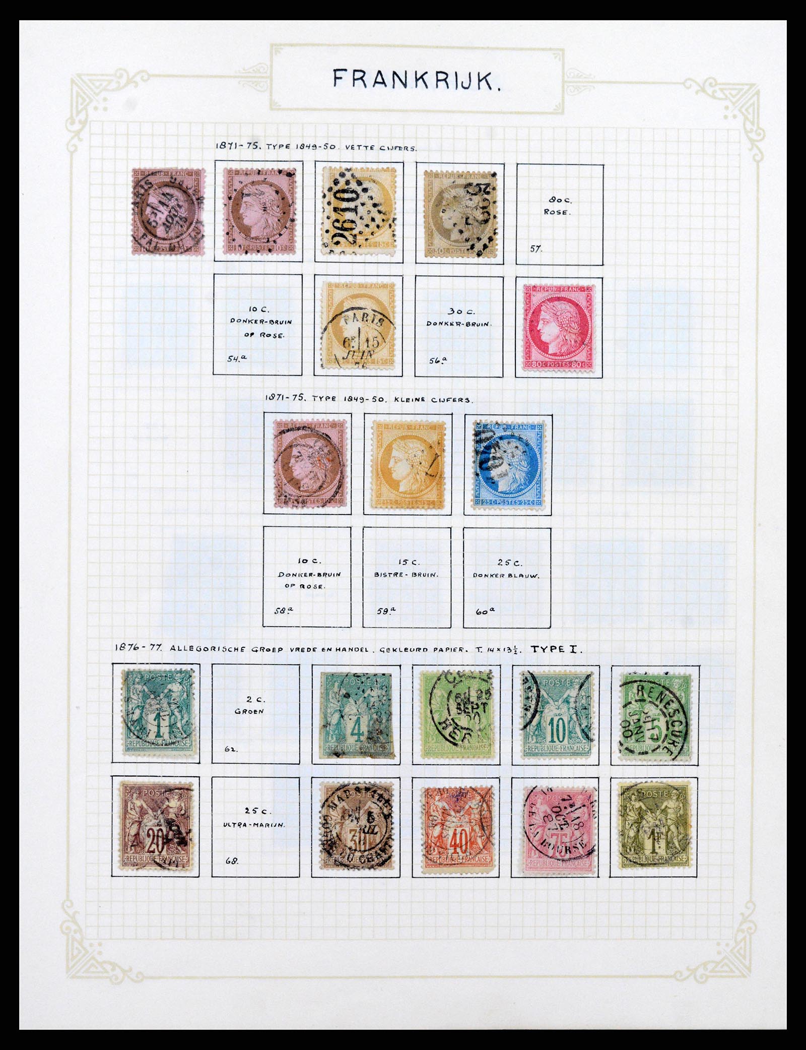 37433 006 - Postzegelverzameling 37433 Frankrijk 1849-1957.
