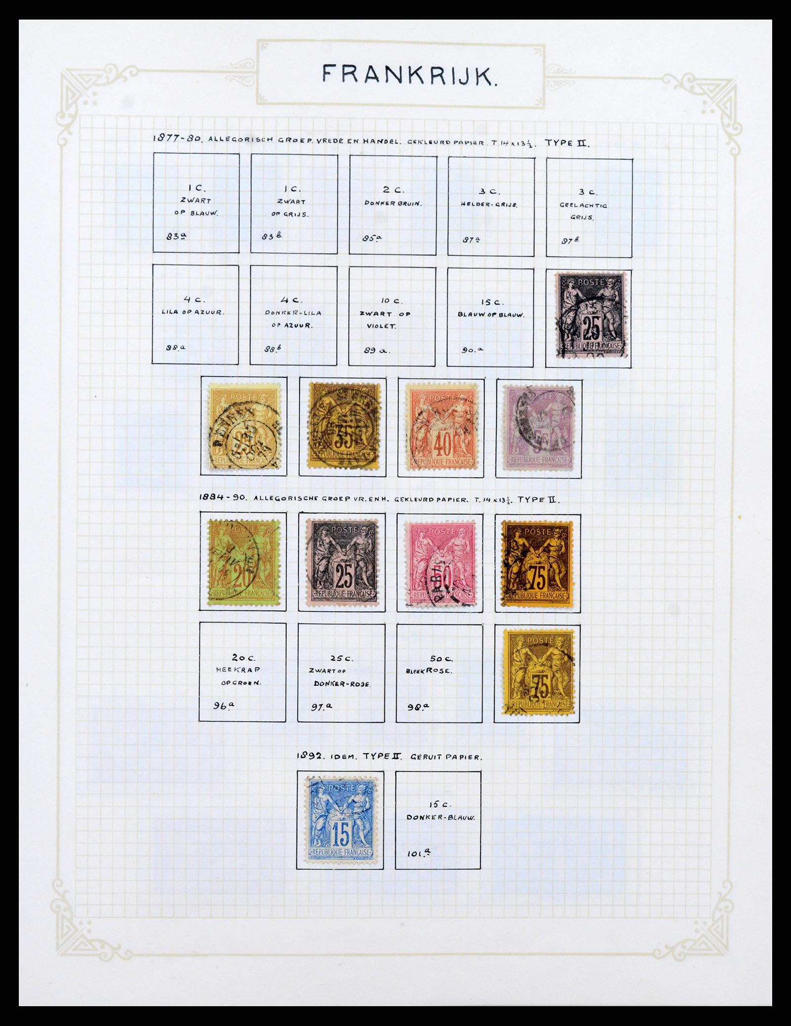 37433 008 - Postzegelverzameling 37433 Frankrijk 1849-1957.