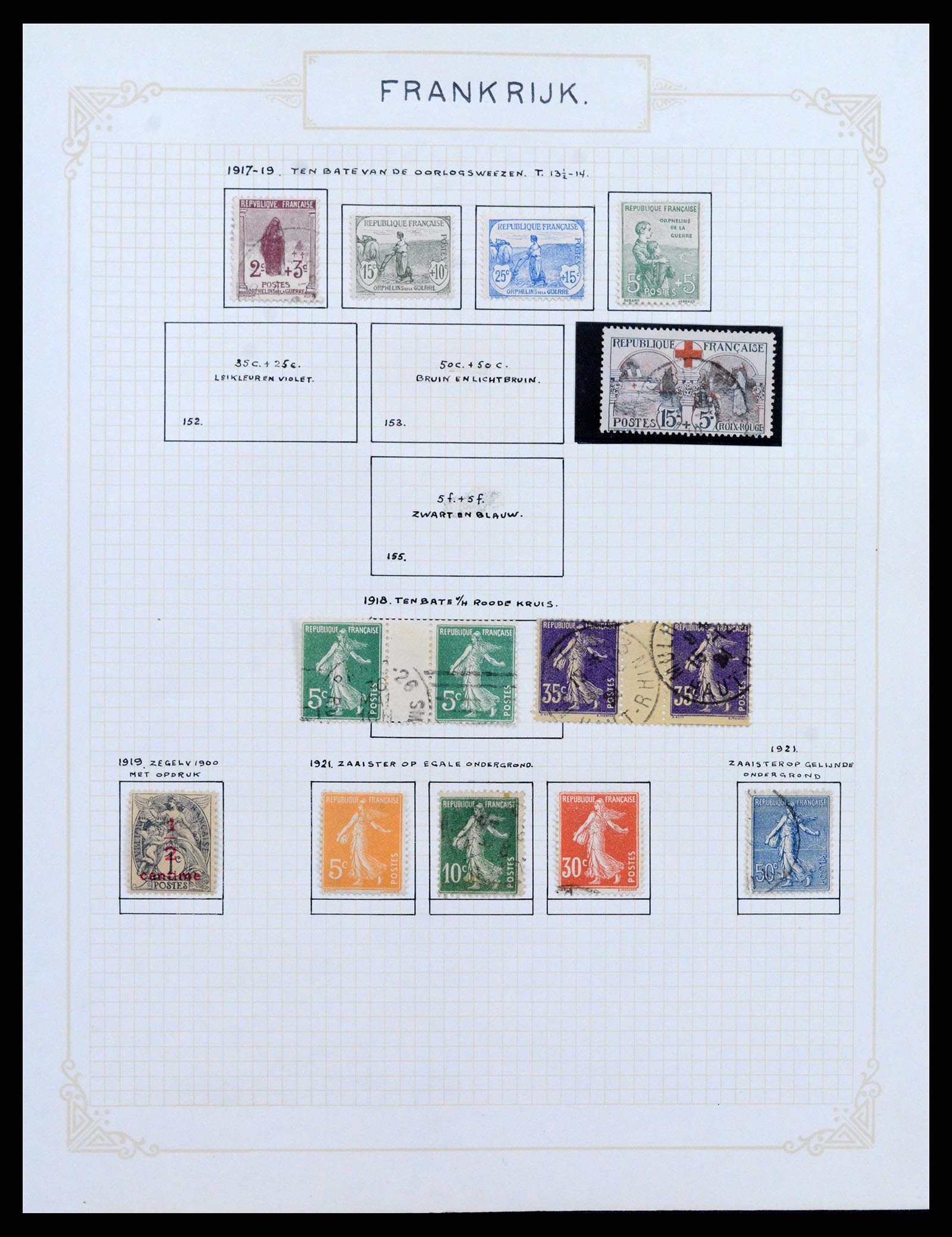 37433 012 - Postzegelverzameling 37433 Frankrijk 1849-1957.