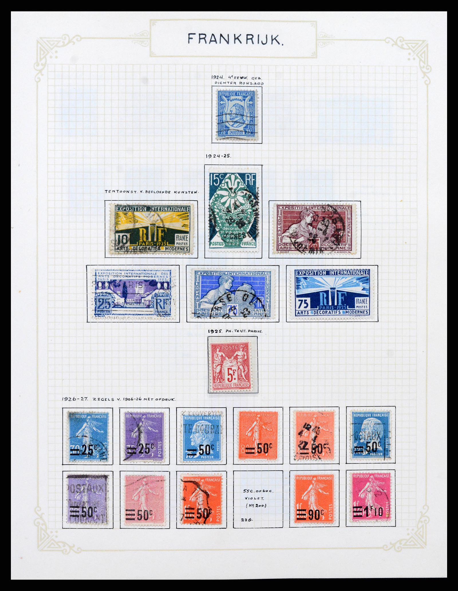 37433 015 - Postzegelverzameling 37433 Frankrijk 1849-1957.
