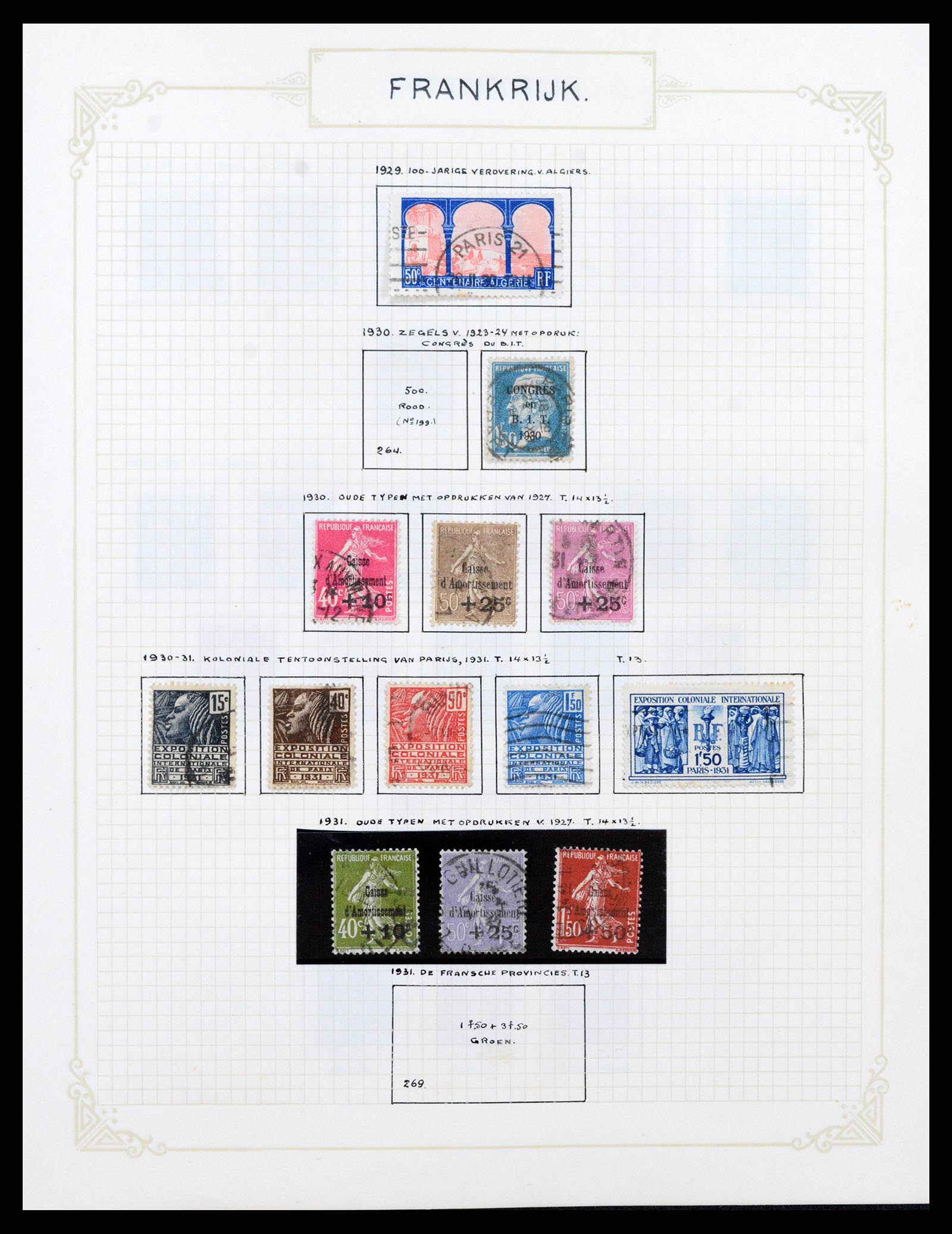 37433 019 - Postzegelverzameling 37433 Frankrijk 1849-1957.