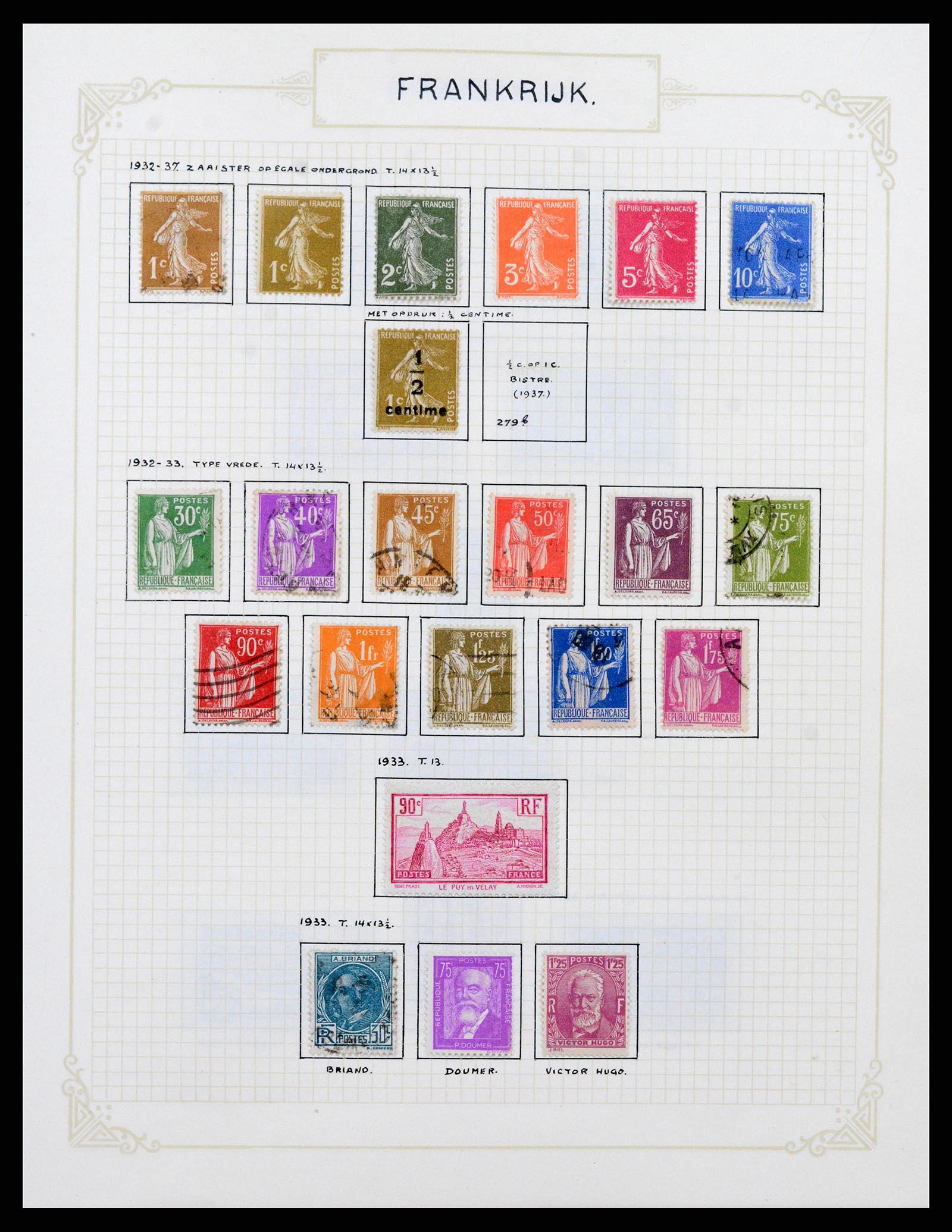 37433 020 - Postzegelverzameling 37433 Frankrijk 1849-1957.