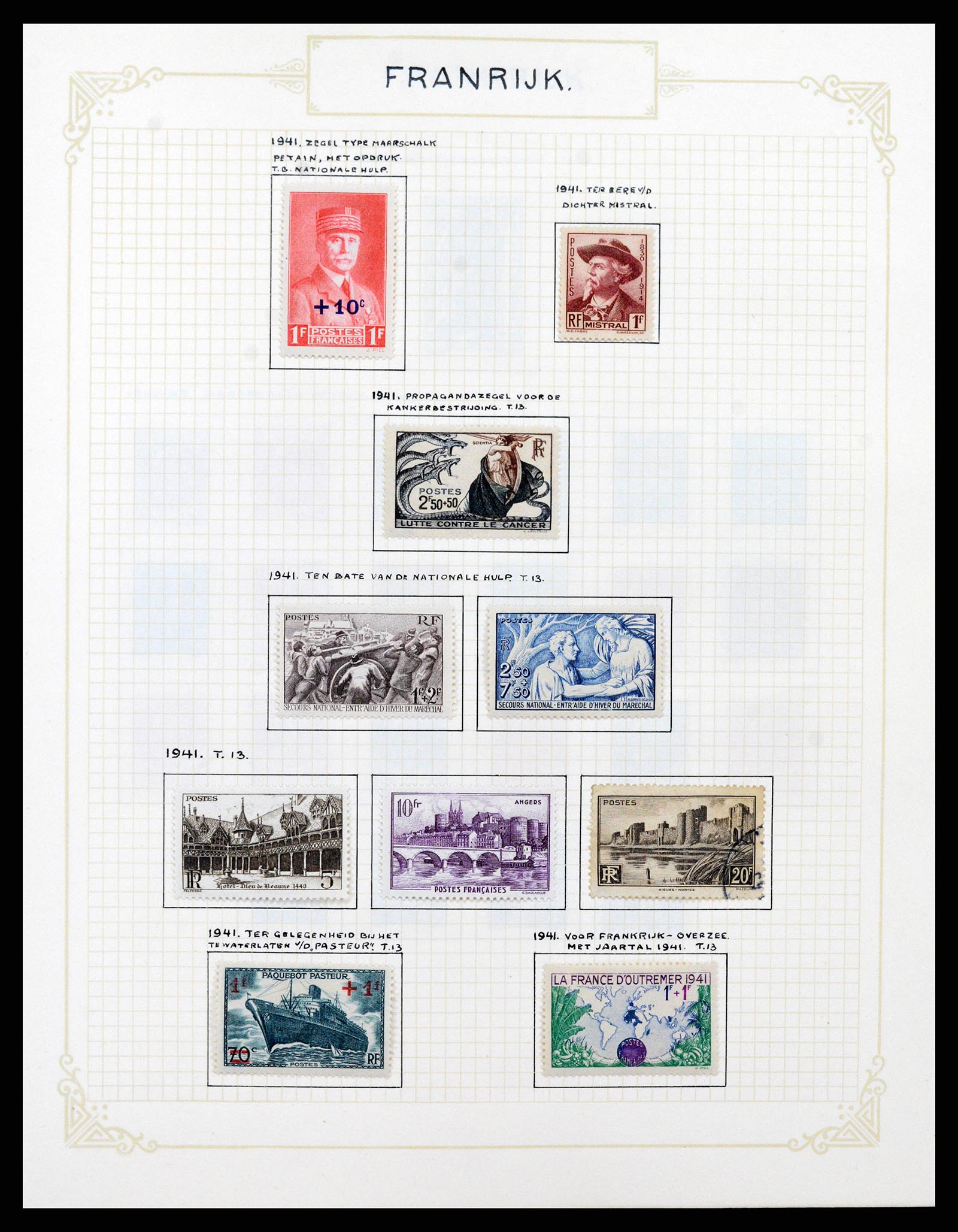 37433 039 - Postzegelverzameling 37433 Frankrijk 1849-1957.