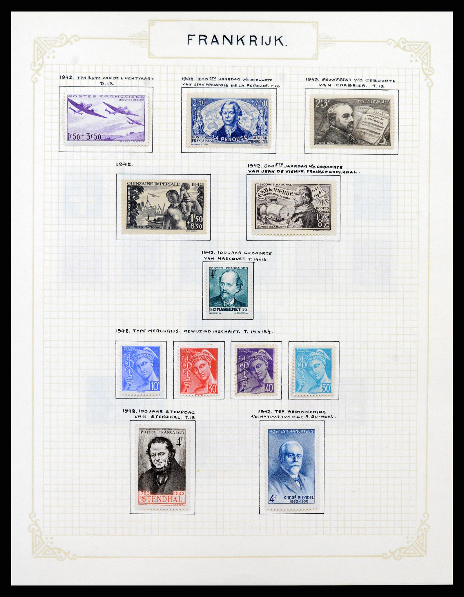 37433 042 - Postzegelverzameling 37433 Frankrijk 1849-1957.