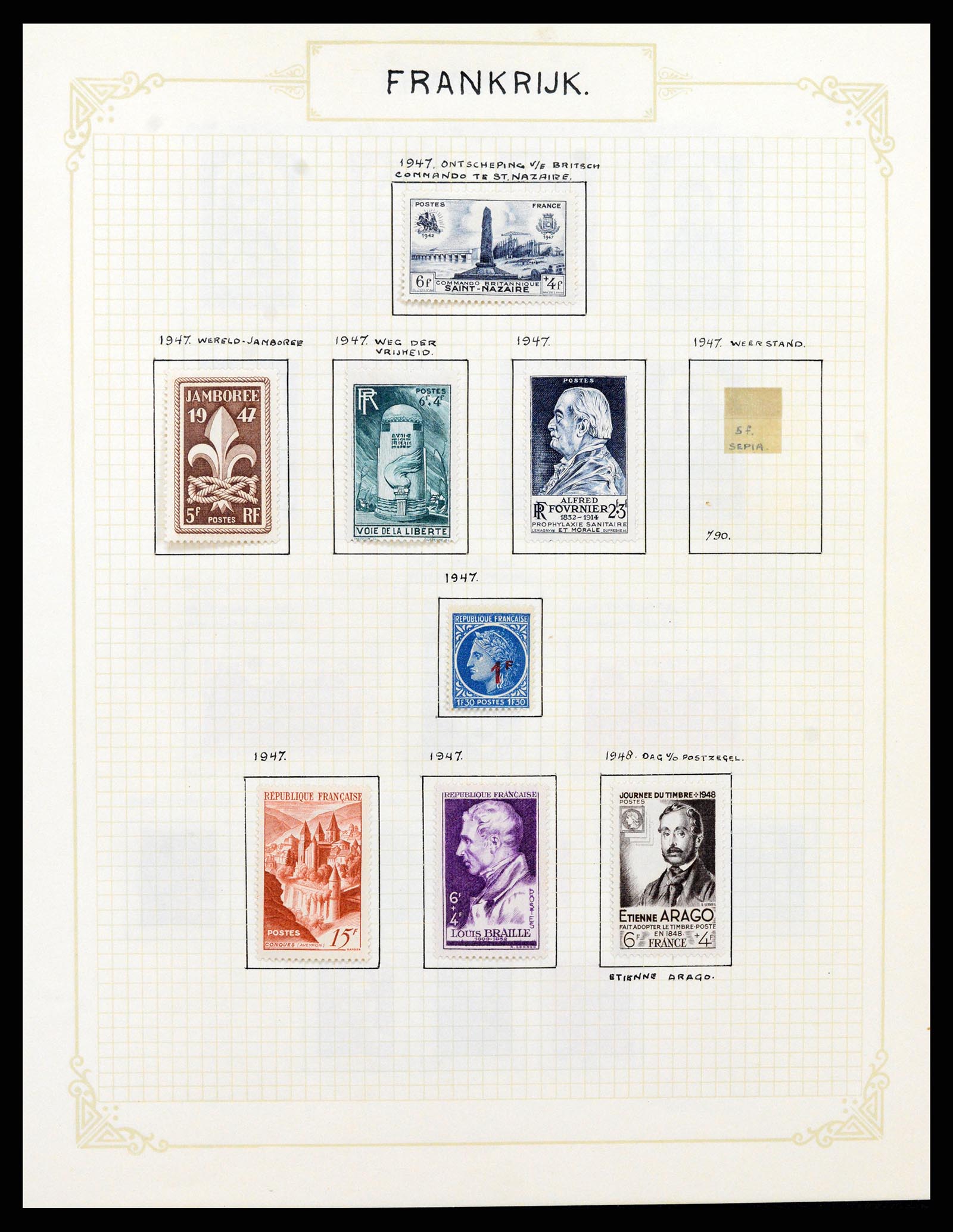 37433 060 - Postzegelverzameling 37433 Frankrijk 1849-1957.