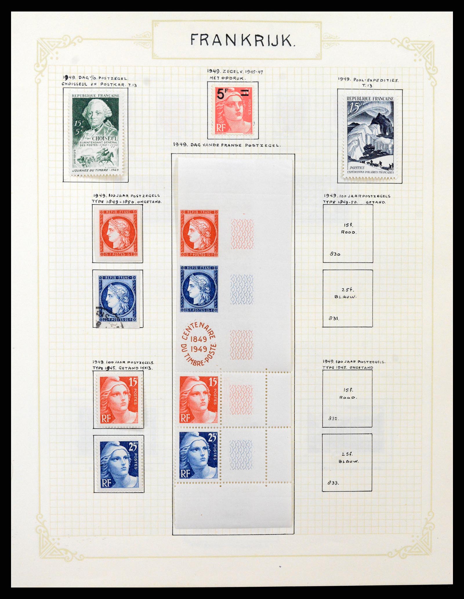 37433 063 - Postzegelverzameling 37433 Frankrijk 1849-1957.