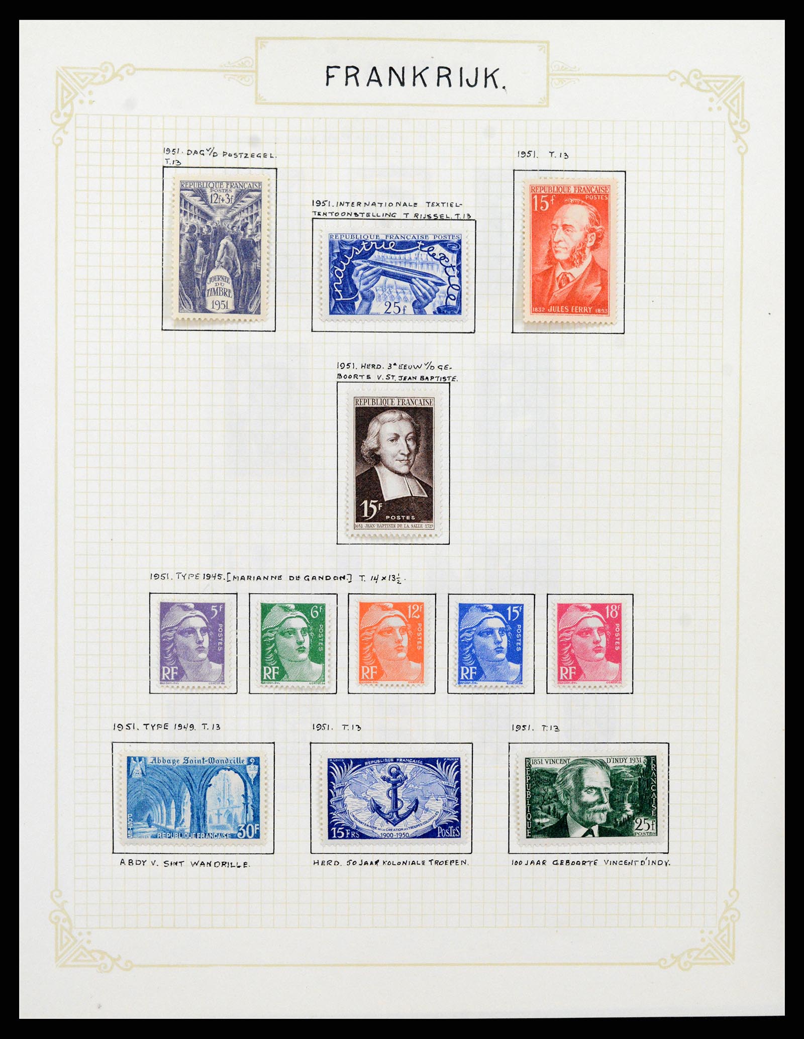 37433 068 - Postzegelverzameling 37433 Frankrijk 1849-1957.