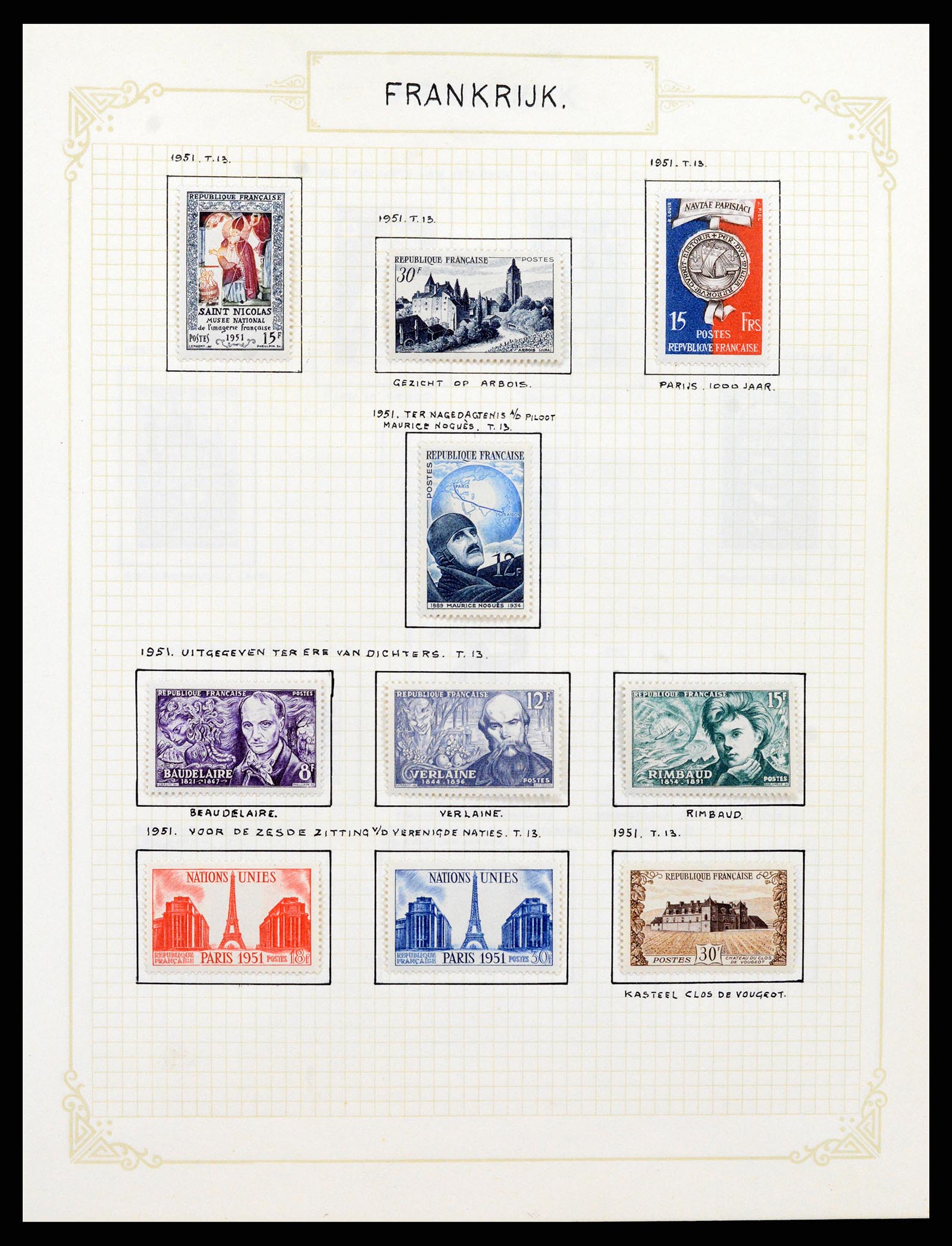 37433 070 - Postzegelverzameling 37433 Frankrijk 1849-1957.