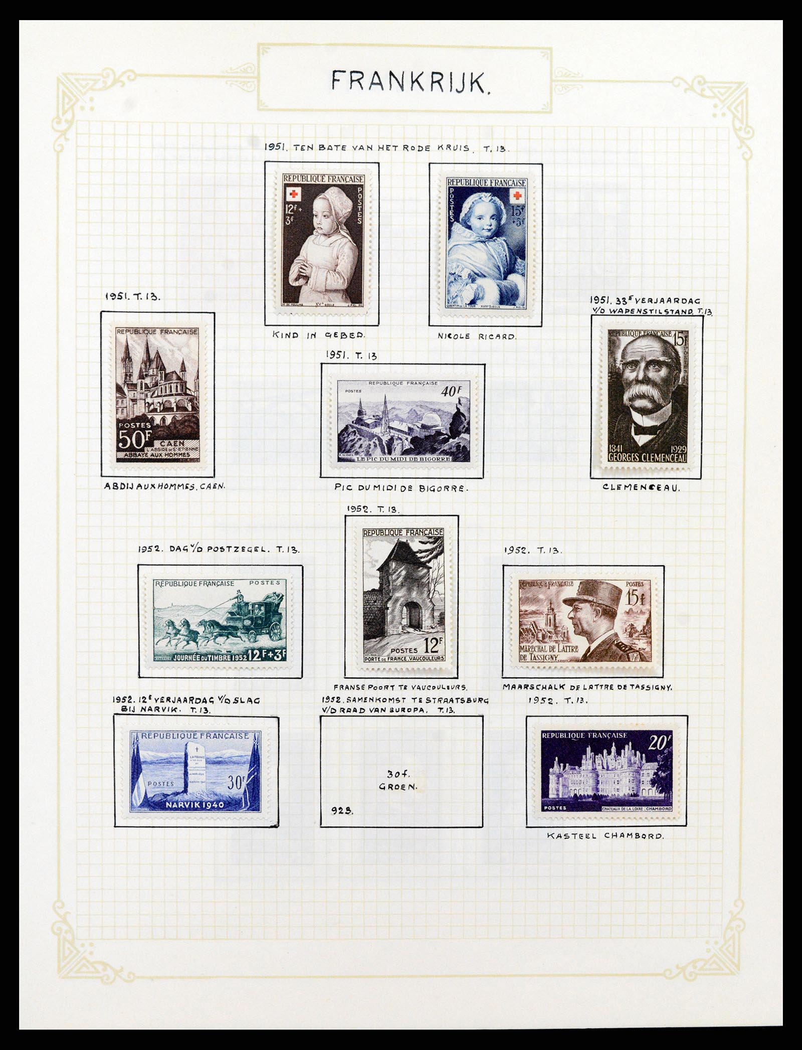 37433 071 - Postzegelverzameling 37433 Frankrijk 1849-1957.