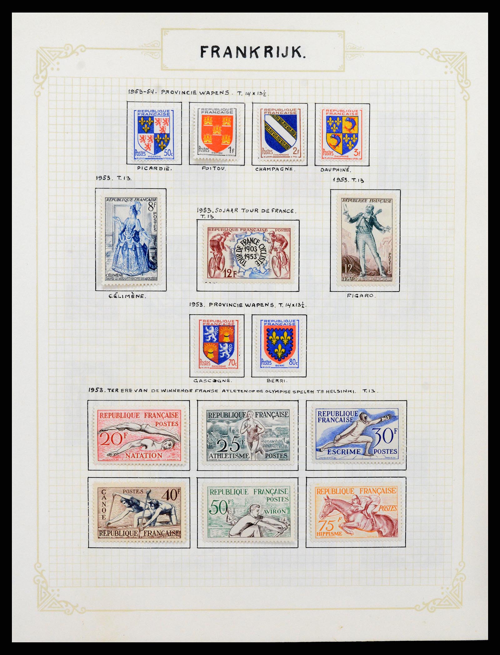 37433 074 - Postzegelverzameling 37433 Frankrijk 1849-1957.