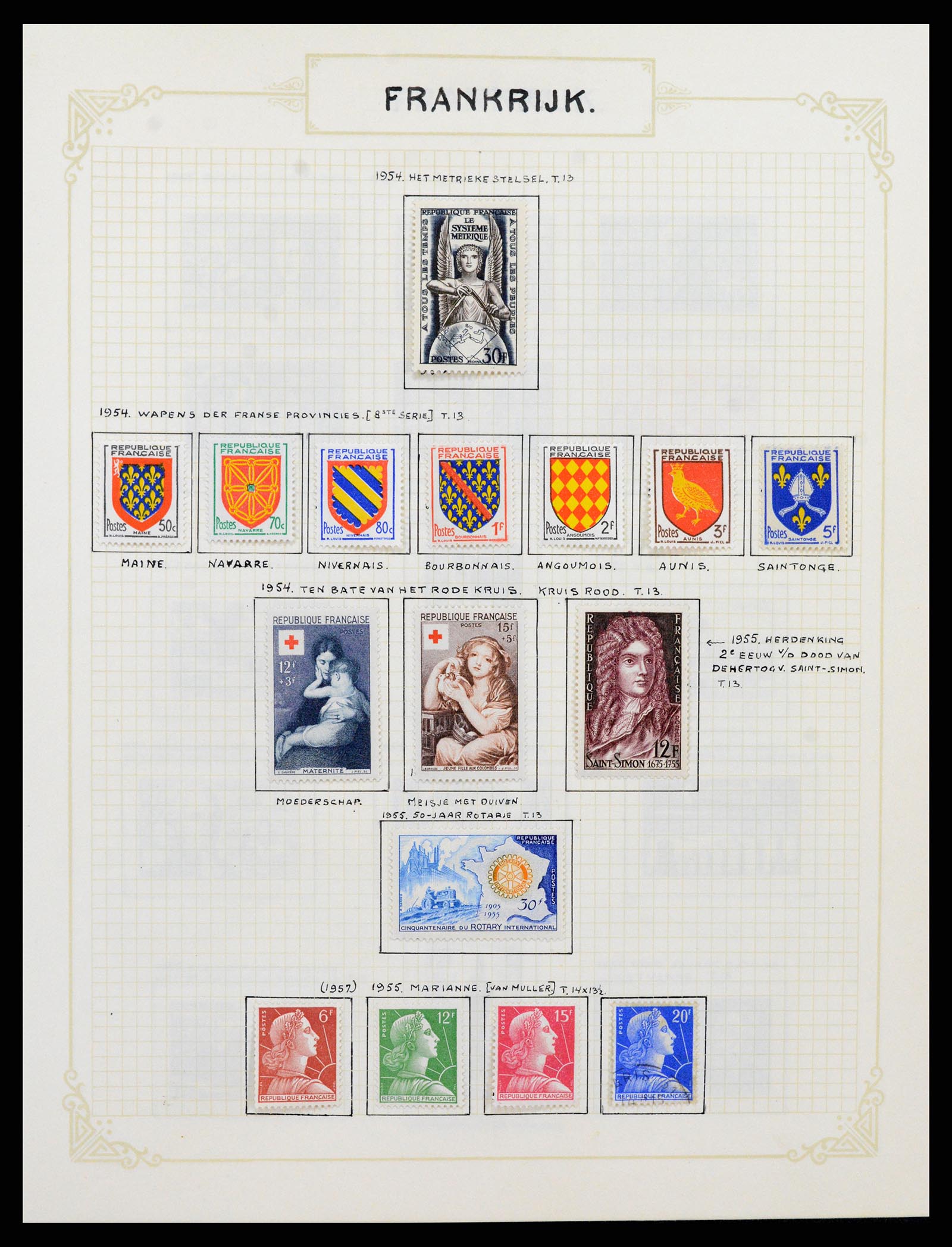 37433 077 - Postzegelverzameling 37433 Frankrijk 1849-1957.