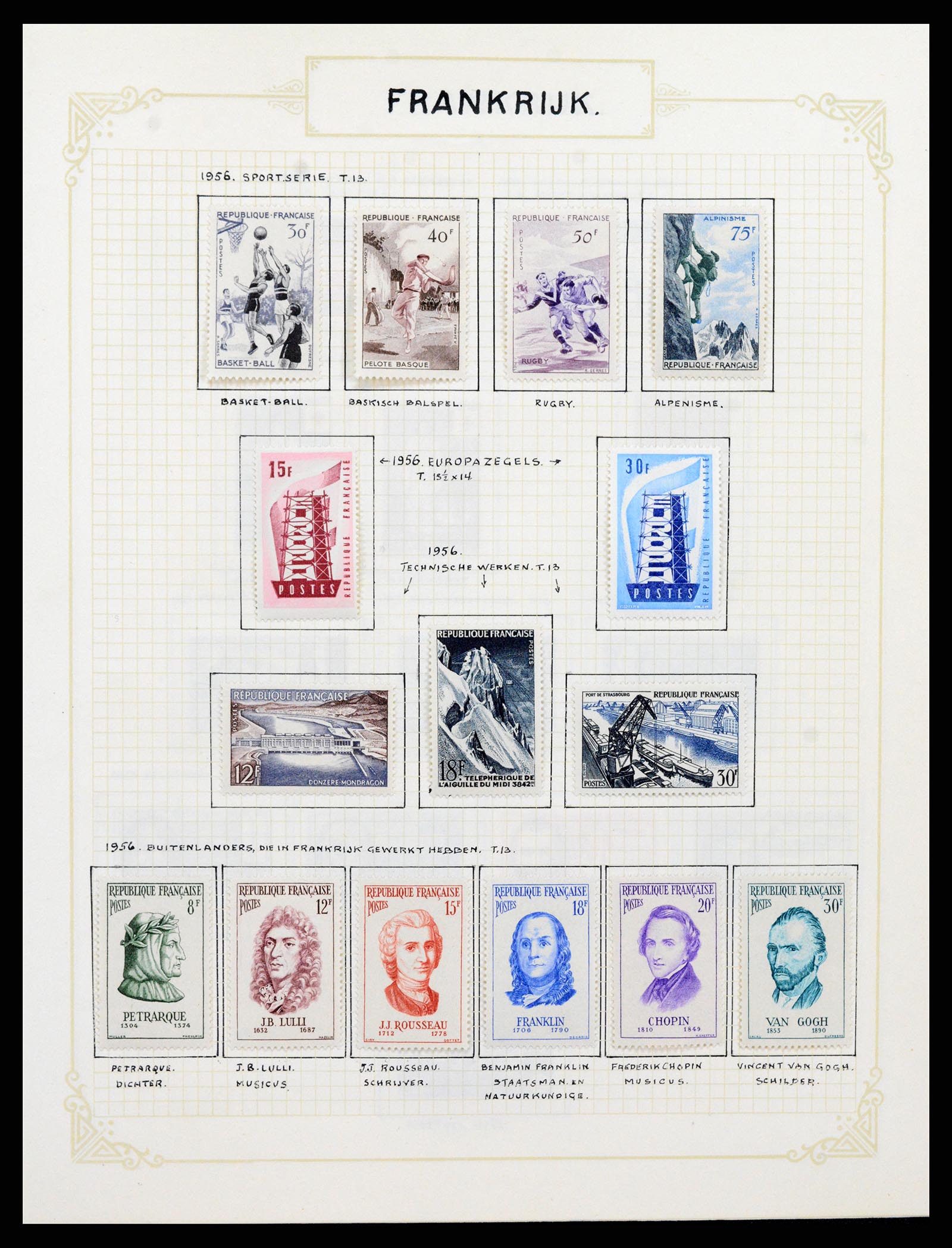 37433 082 - Postzegelverzameling 37433 Frankrijk 1849-1957.