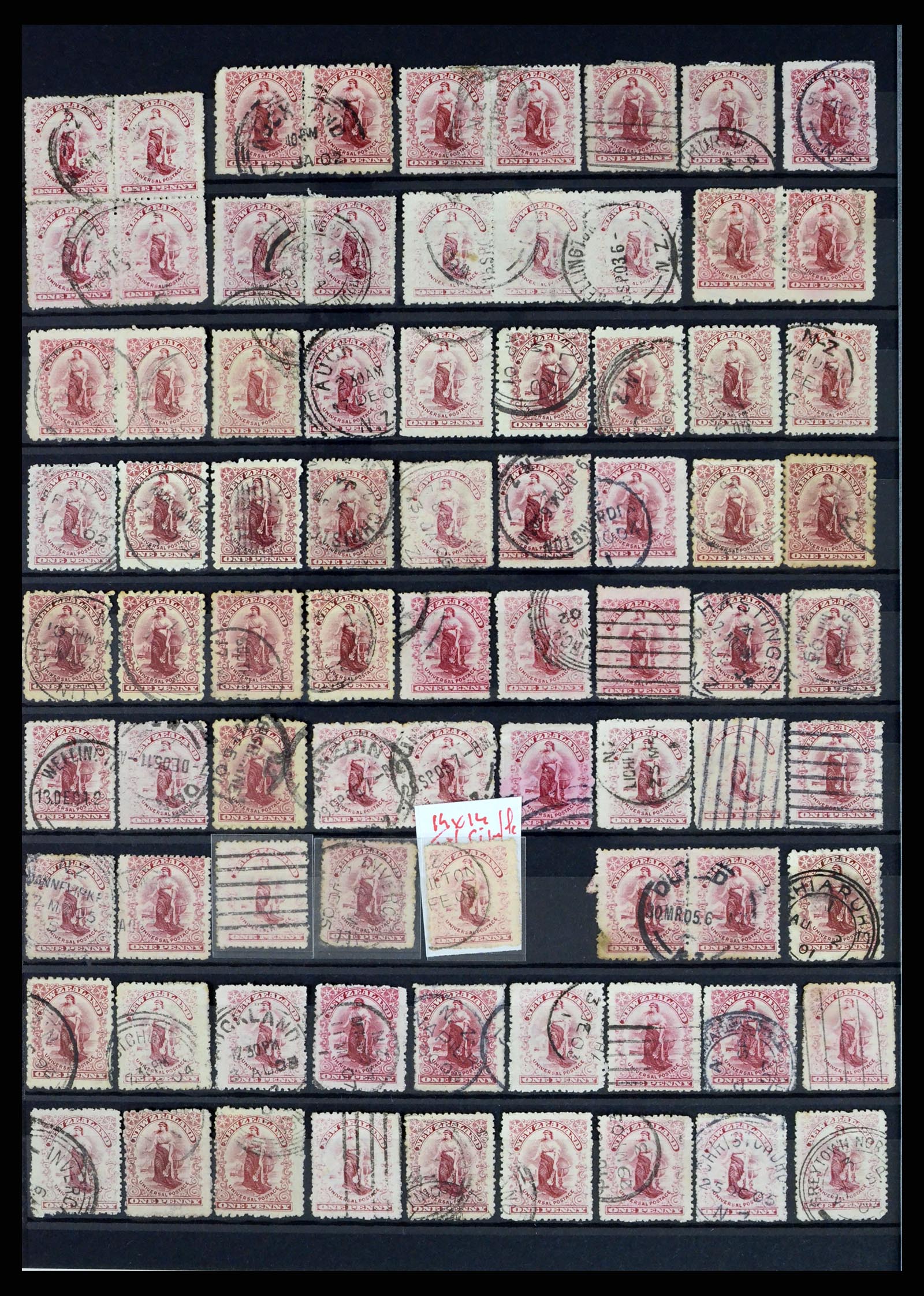 37434 012 - Postzegelverzameling 37434 Nieuw Zeeland 1901-1908.