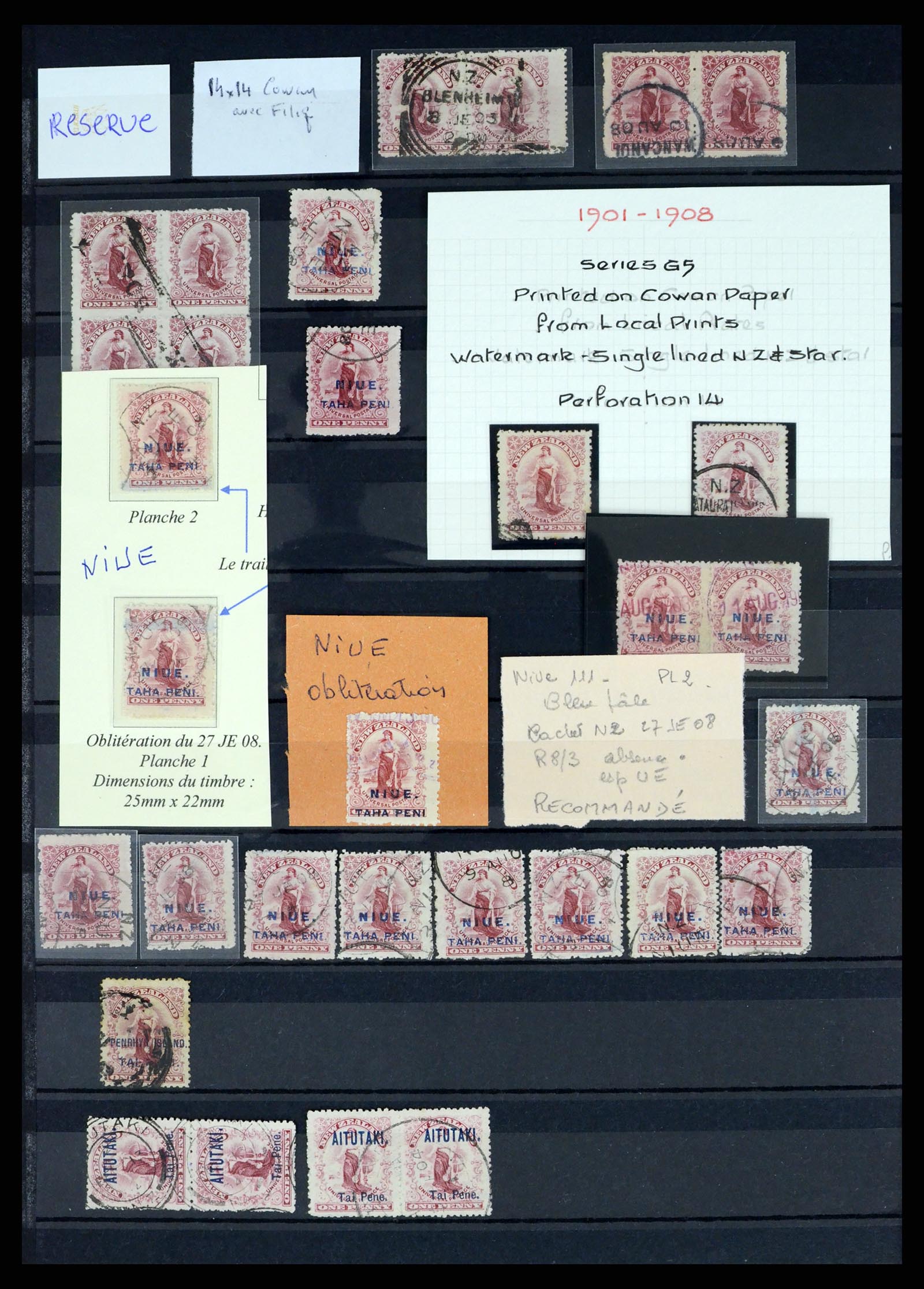 37434 014 - Postzegelverzameling 37434 Nieuw Zeeland 1901-1908.