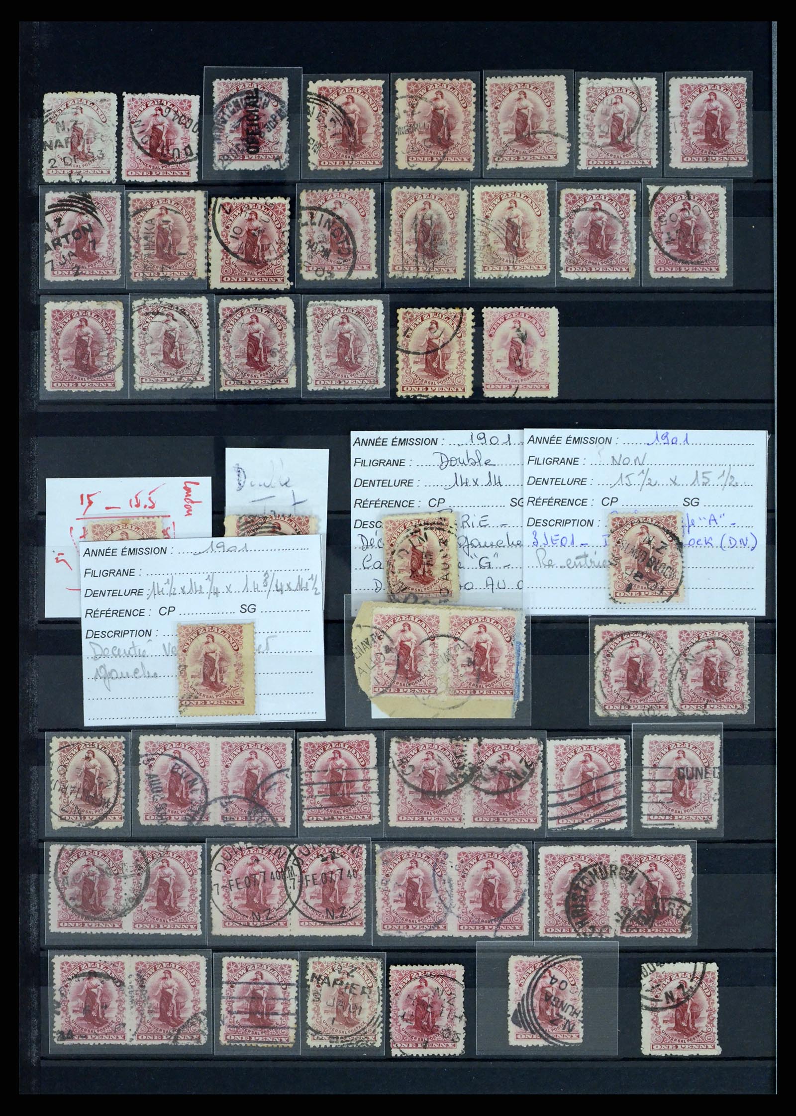 37434 032 - Postzegelverzameling 37434 Nieuw Zeeland 1901-1908.