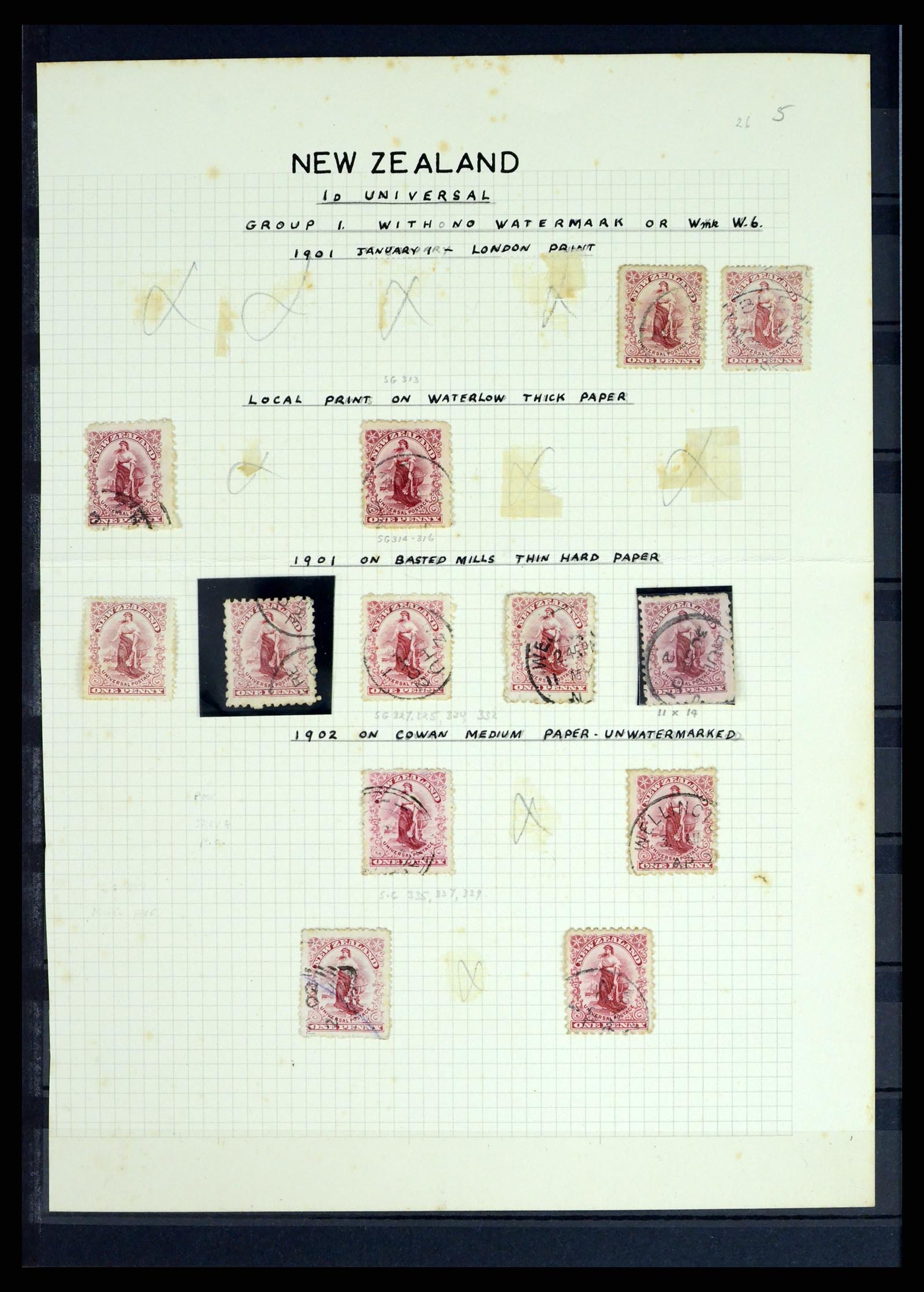 37434 034 - Postzegelverzameling 37434 Nieuw Zeeland 1901-1908.