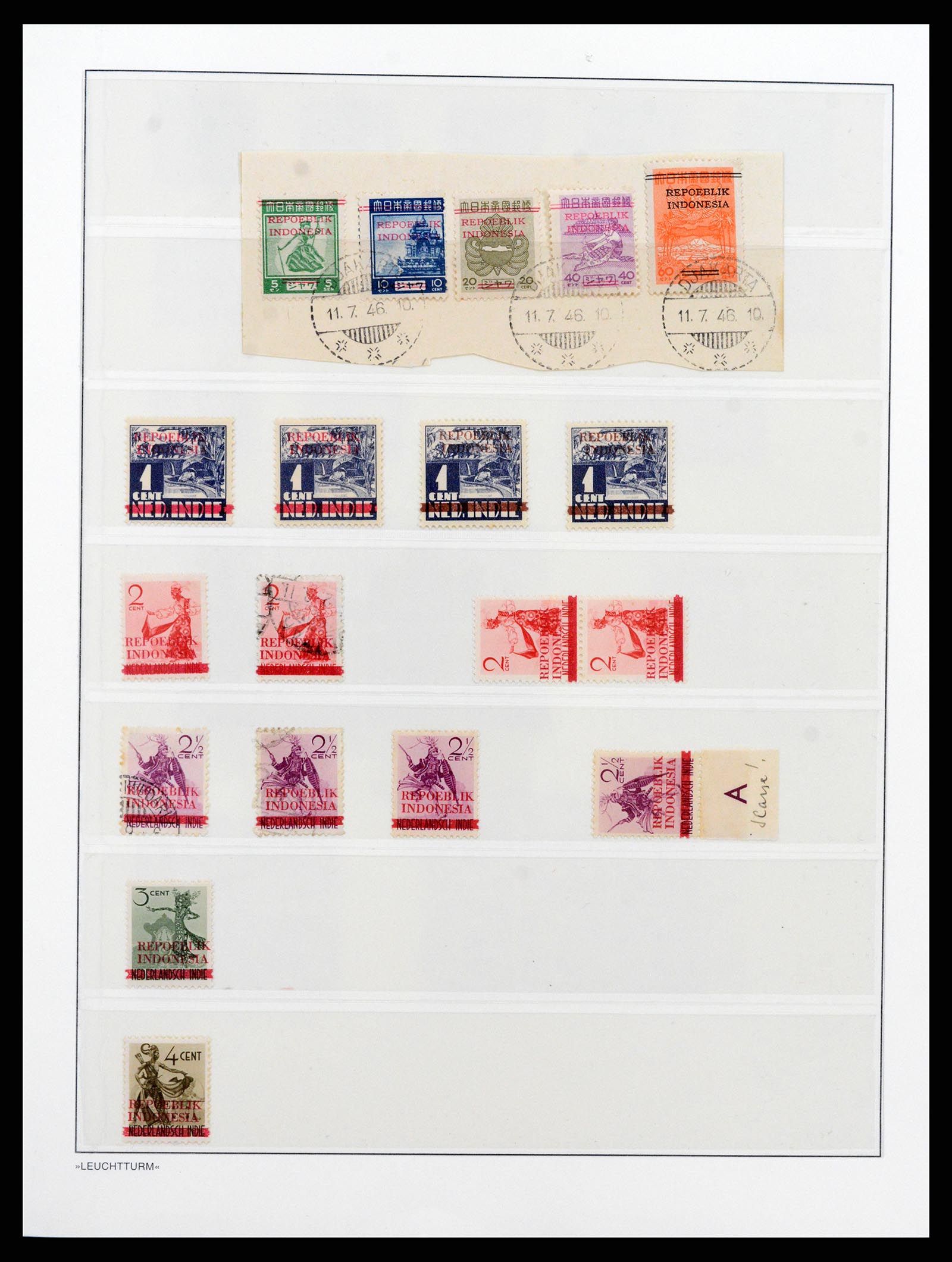 37435 007 - Postzegelverzameling 37435 Indonesië interim periode 1945-1948.